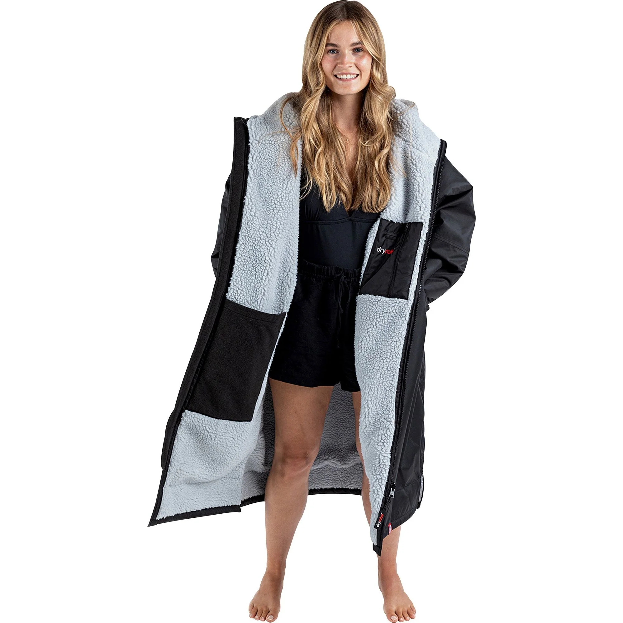 Dryrobe Advance Long Sleeve Changing Robe - Grey - Image 3