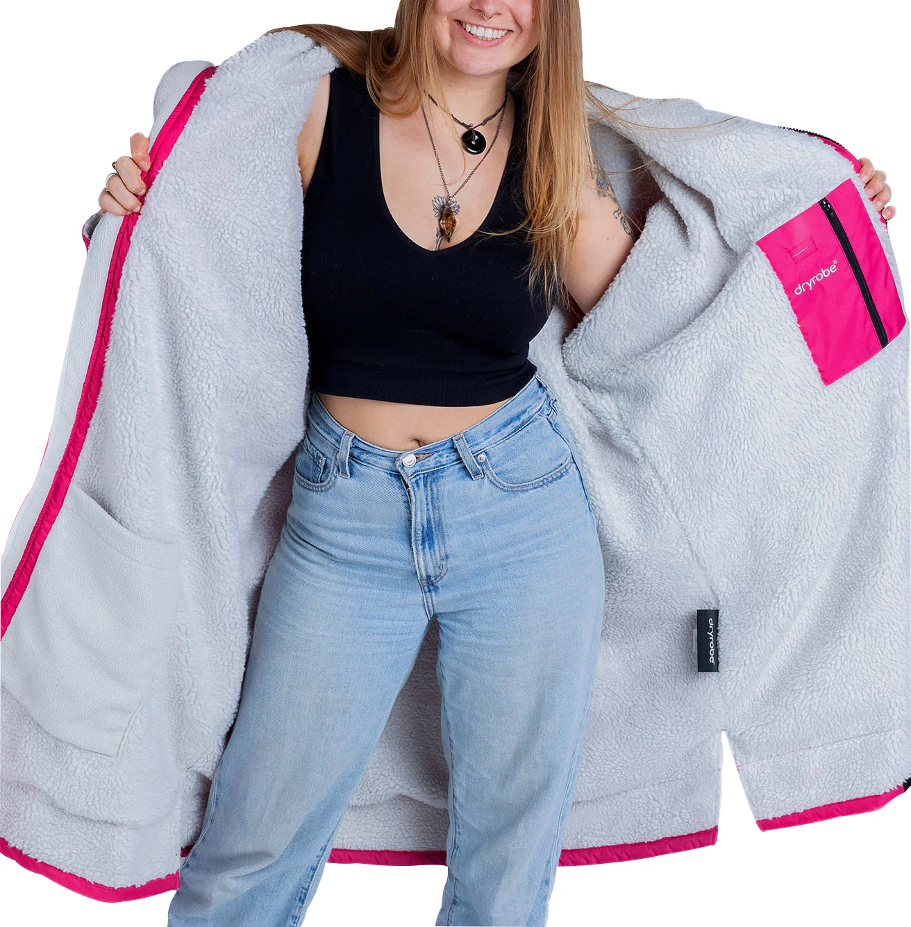 Dryrobe Advance Long Sleeve Changing Robe - Pink - Image 5