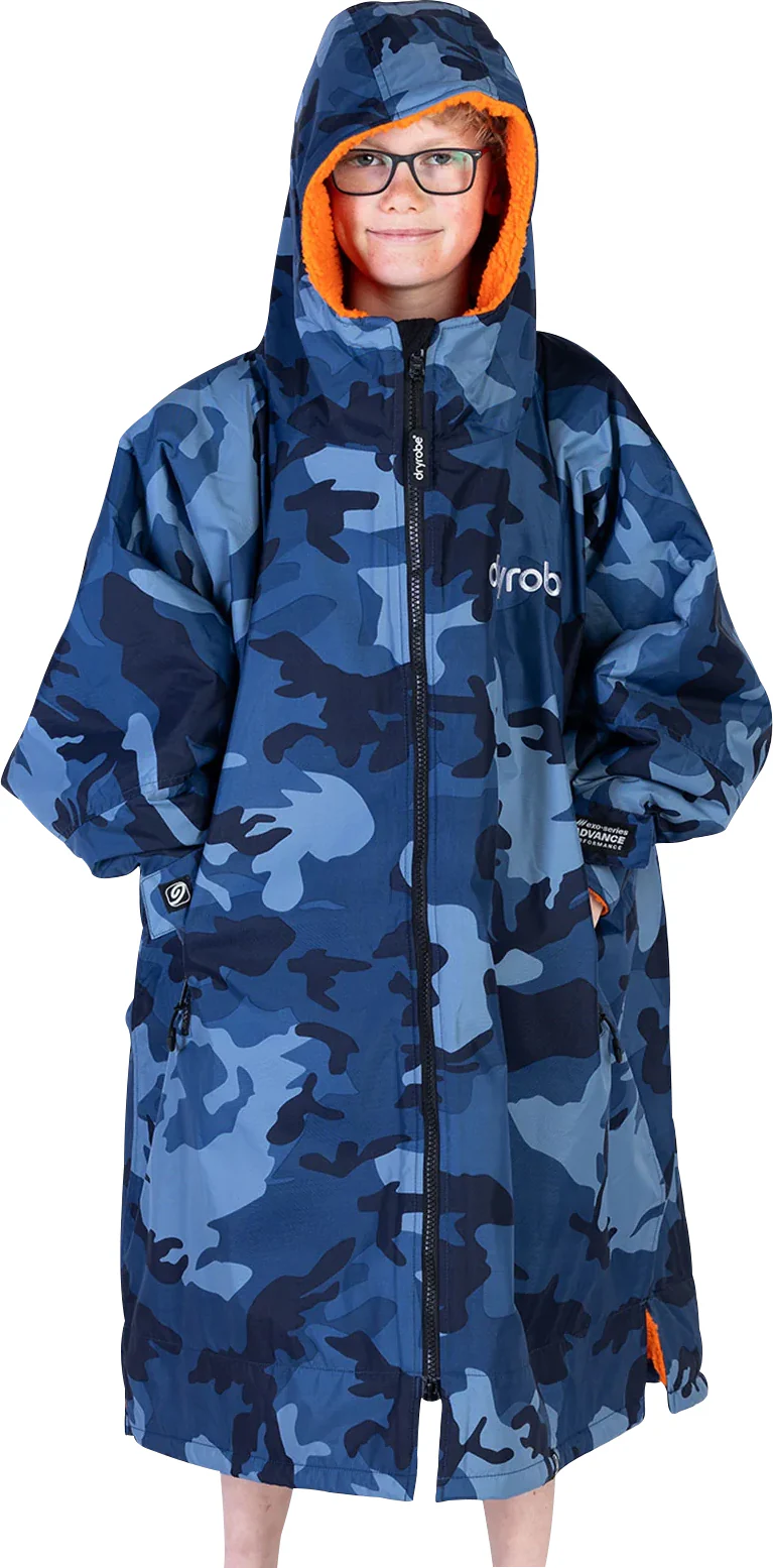 Dryrobe Advance Long Sleeve Junior Changing Robe - Blue Camo - Image 3