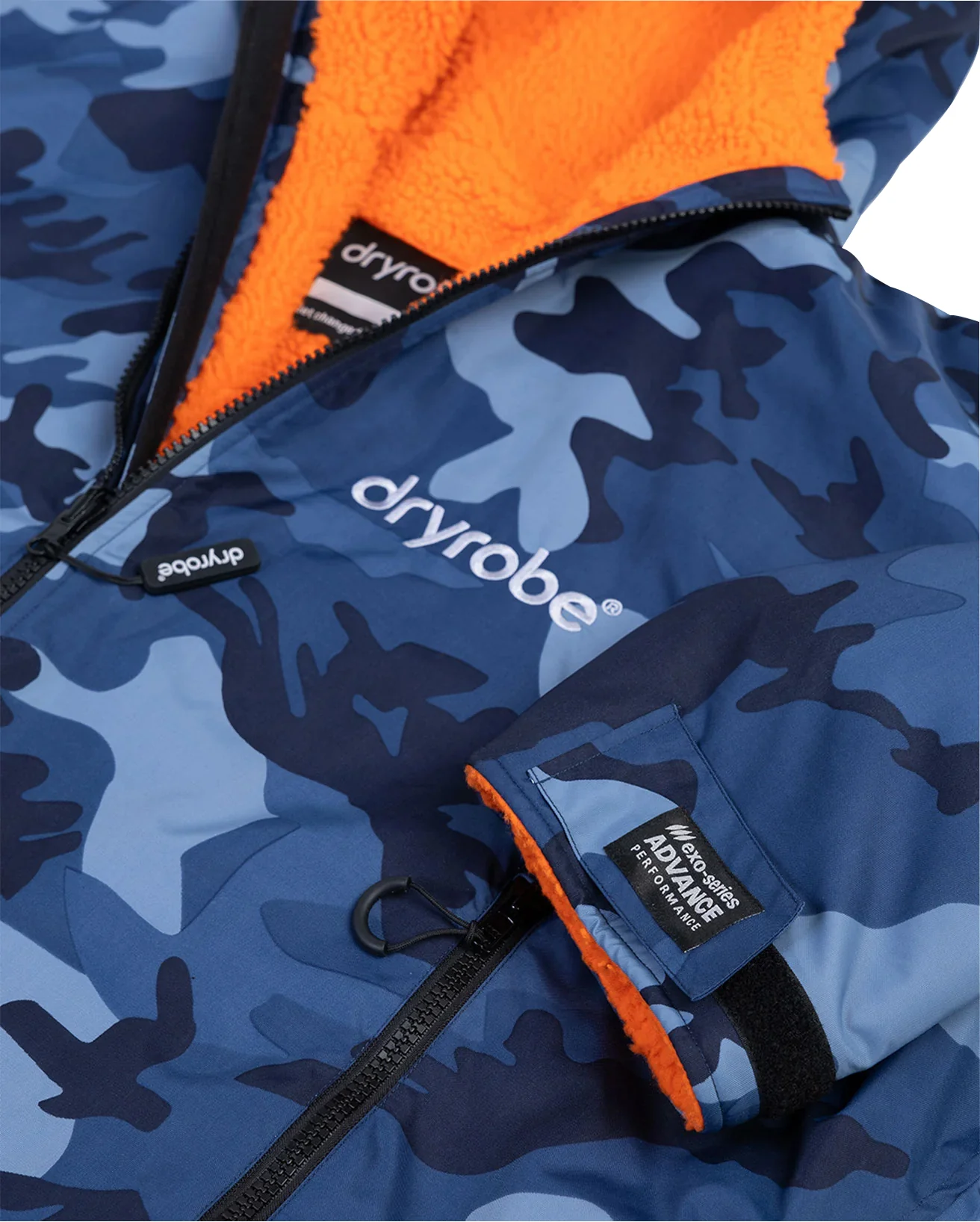 Dryrobe Advance Long Sleeve Junior Changing Robe - Blue Camo - Image 5