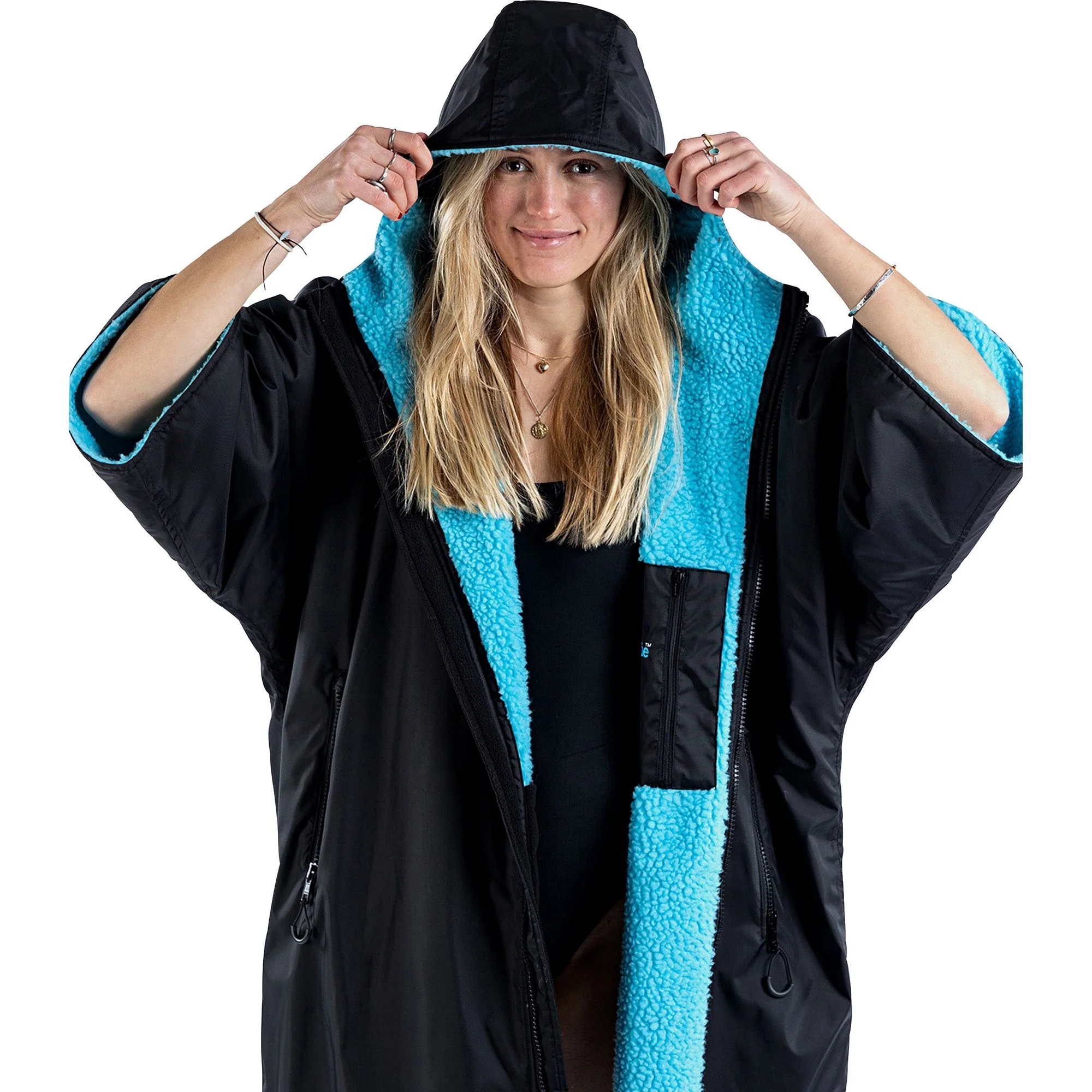 Dryrobe Advance Short Sleeve Changing Robe - Blue - Image 4
