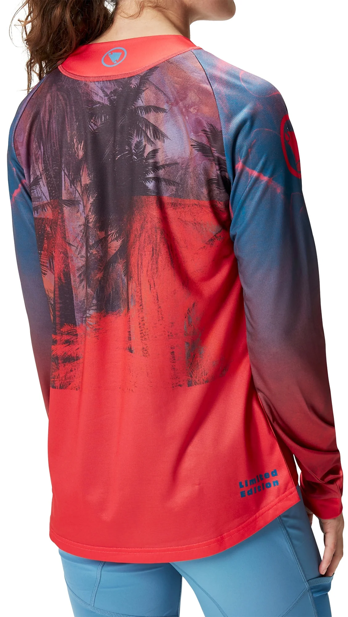 Endura Tropical Long Sleeve Womens Cycling Jersey - Red - Image 2