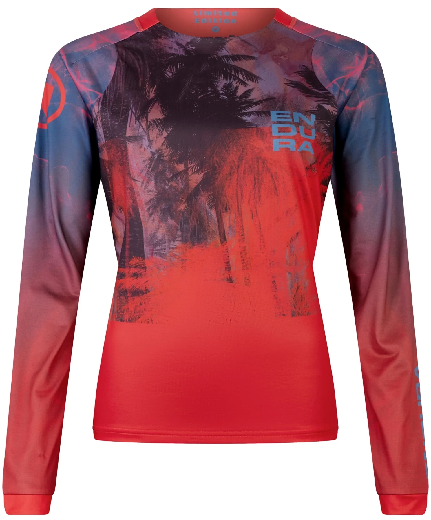 Endura Tropical Long Sleeve Womens Cycling Jersey - Red - Image 4