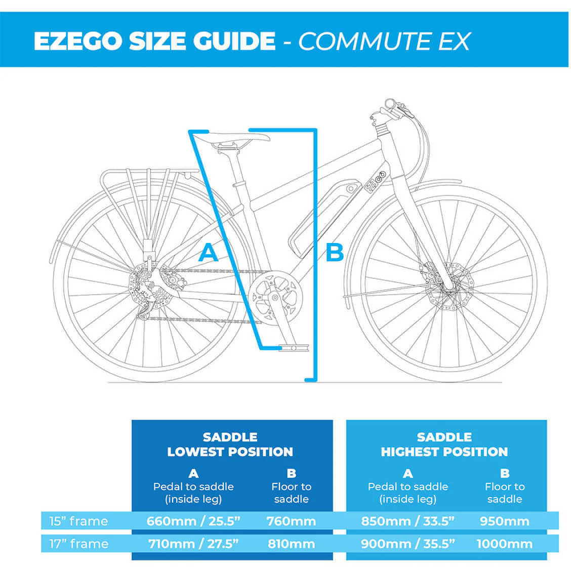 Ezego Commute EX Low-Step Electric Hybrid Bike - Matt Metallic Blue - Image 2
