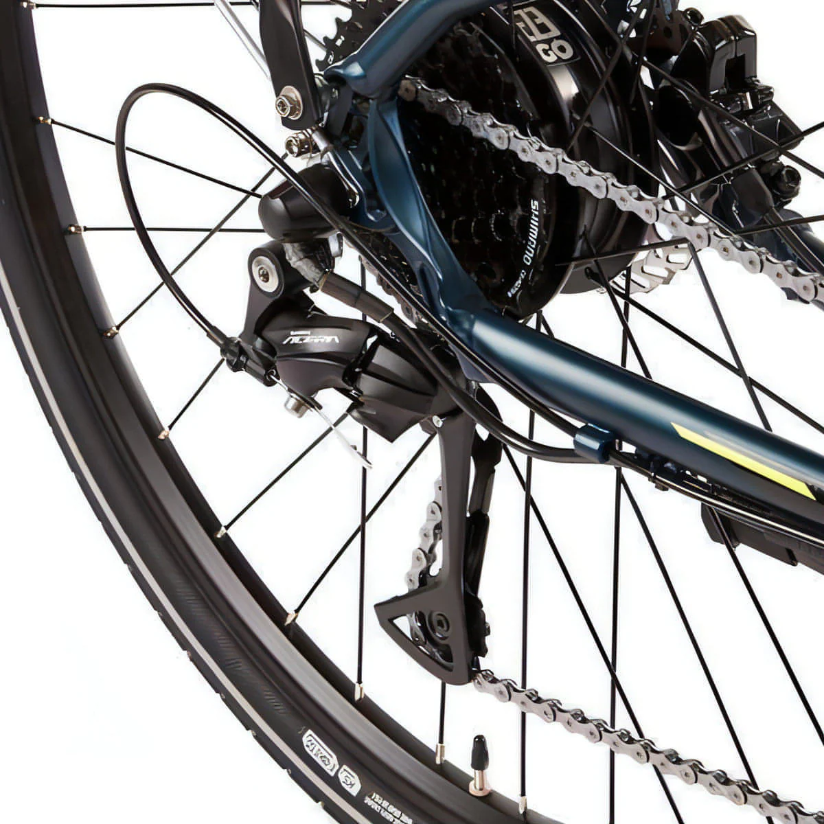 Ezego Commute INT 500Wh Electric Hybrid Bike - Green - Image 9