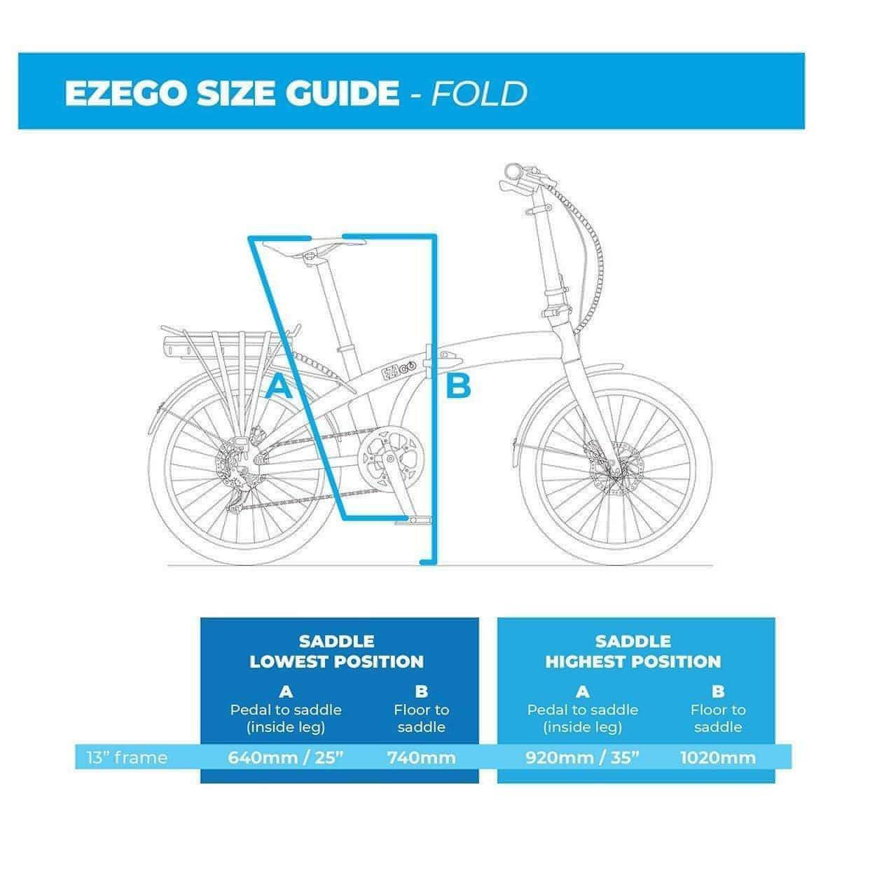 Ezego Fold Electric Folding Bike Ex-Demo - Teal - Image 17