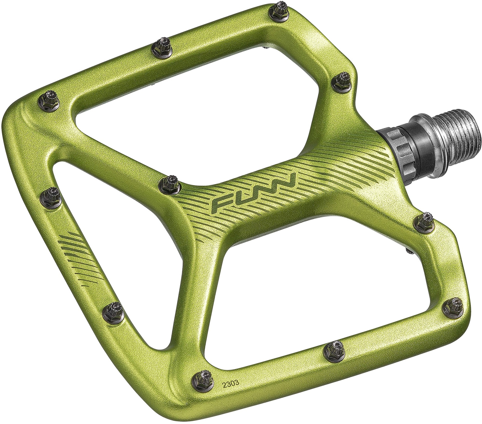 Funn Python 2 Alloy Flat Pedals Long Pins - Green - Image 2