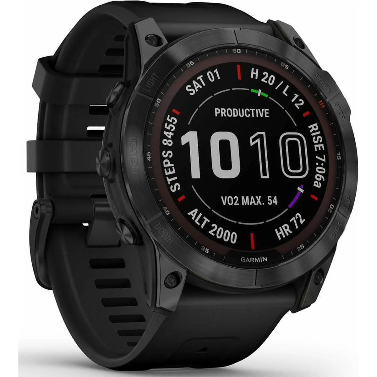 Garmin Fenix 7X Sapphire Solar HRM With GPS Multisport Watch - Black - Image 3