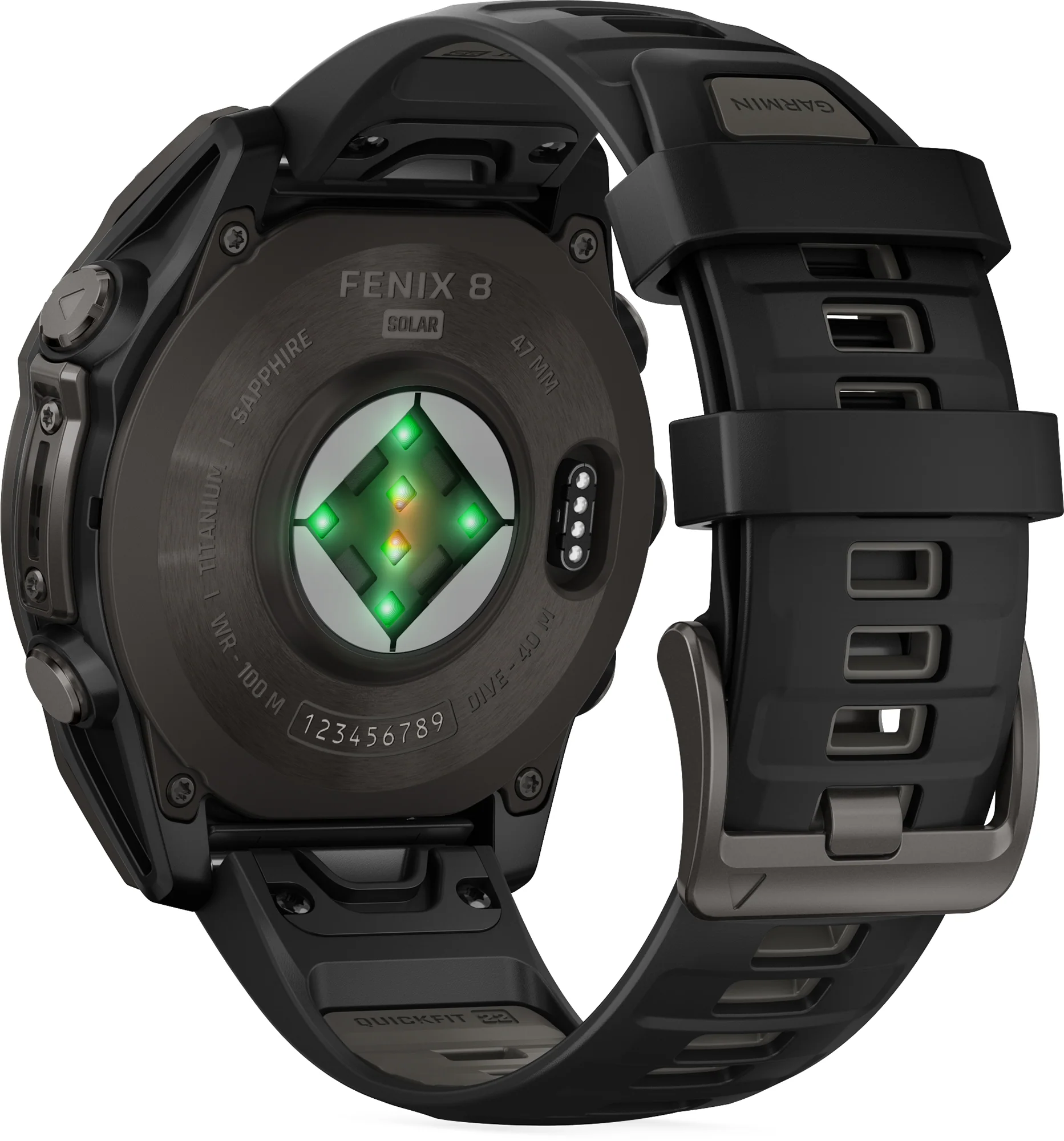 Garmin Fenix 8 Sapphire SOLAR 47mm Multisport Watch - Grey - Image 2