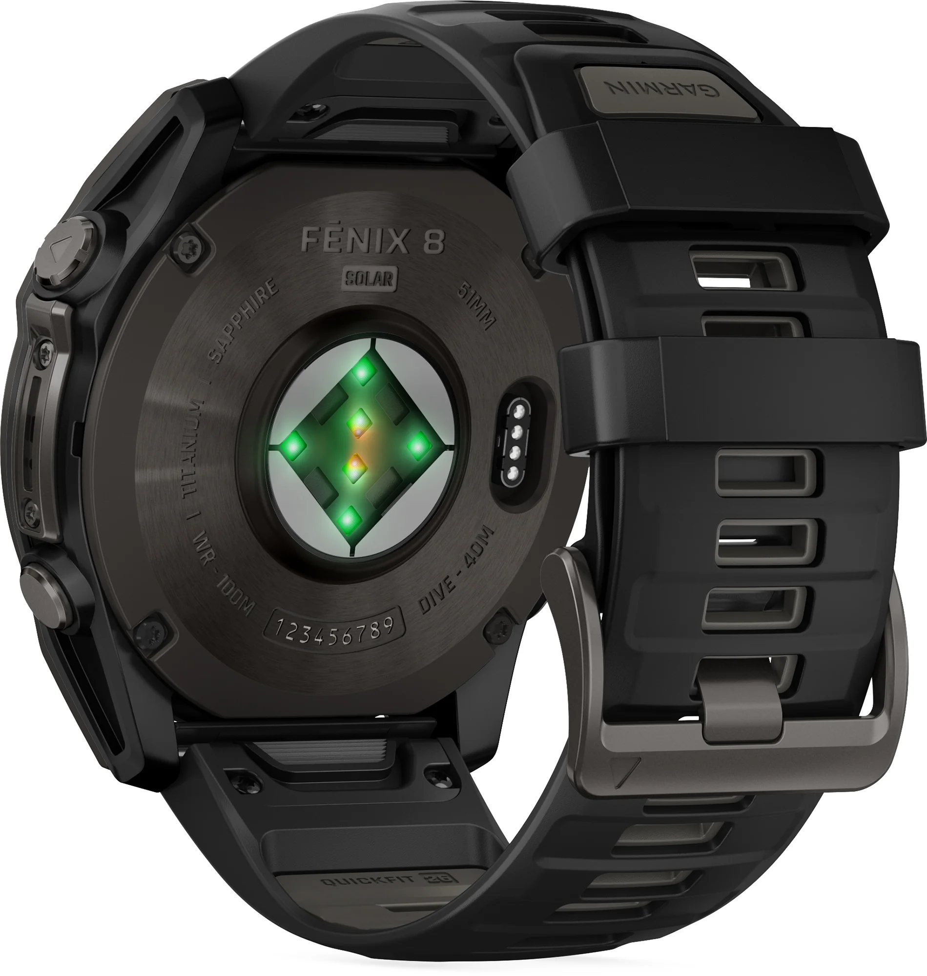 Garmin Fenix 8 Sapphire SOLAR 51mm Multisport Watch - Grey - Image 6