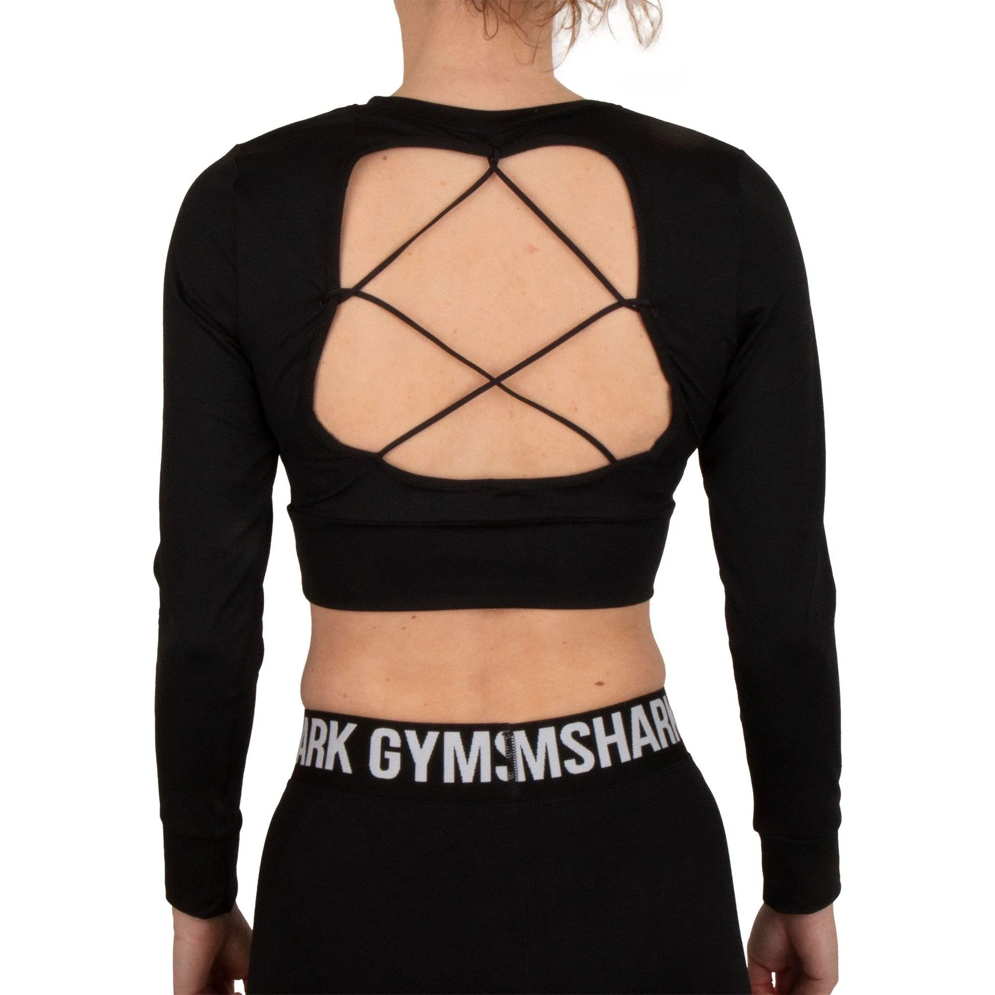 Gymshark Pause Strappy Long Sleeve Womens Crop Top - Black - Image 2