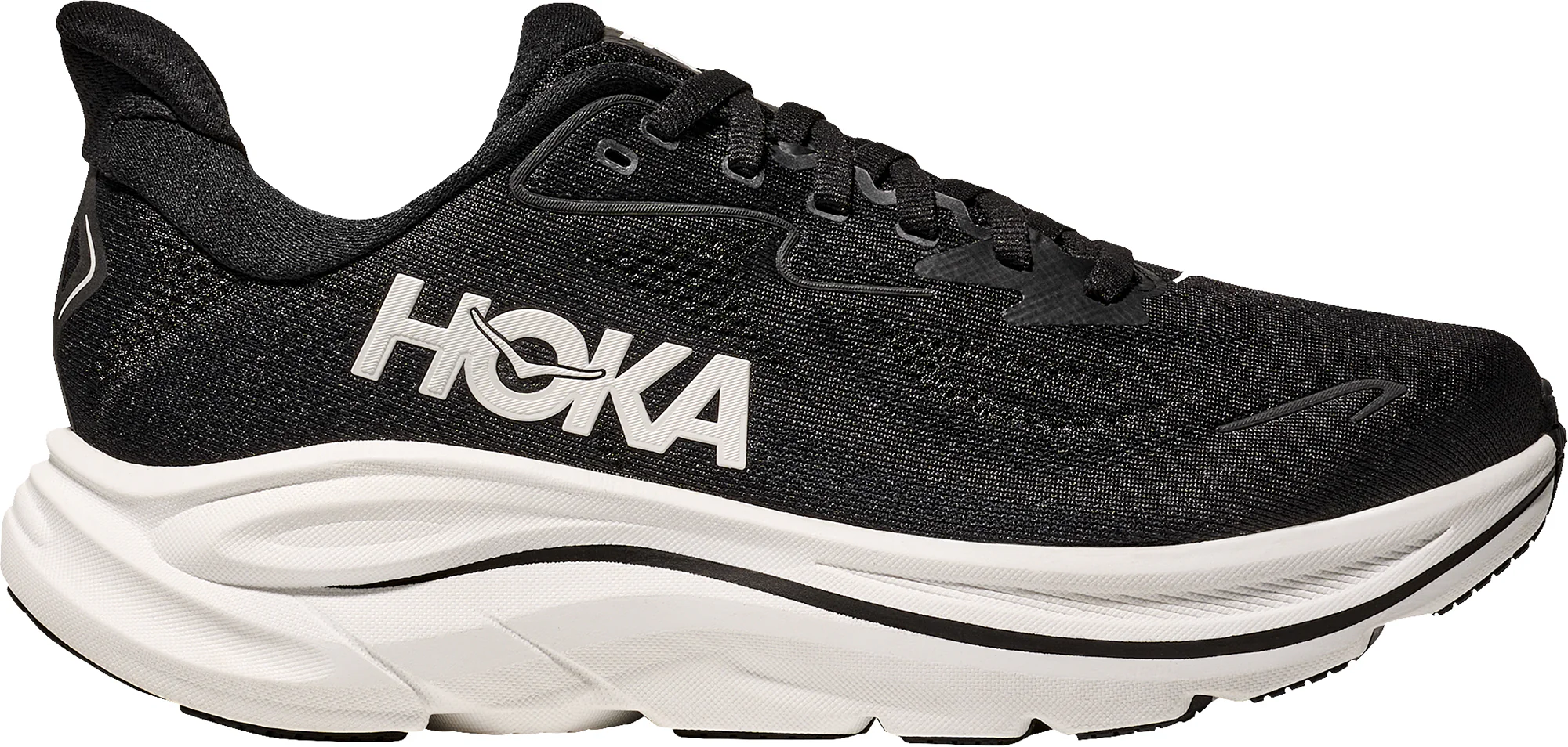 Hoka Clifton 10 WIDE FIT Mens Running Shoes - Black
