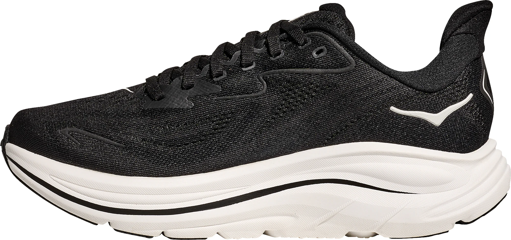 Hoka Clifton 10 WIDE FIT Mens Running Shoes - Black - Image 3