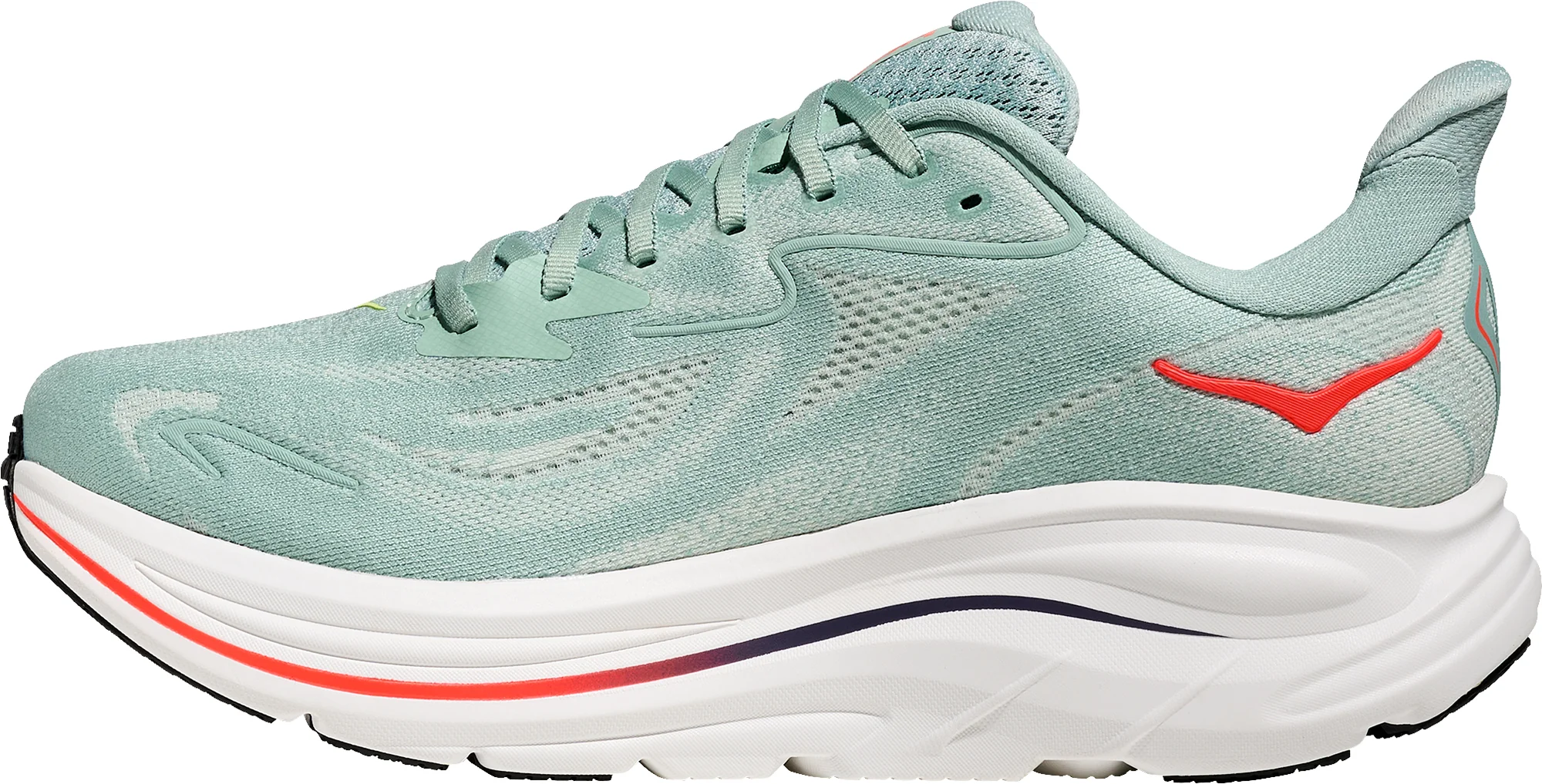 Hoka Clifton 10 WIDE FIT Mens Running Shoes - Green - Image 3