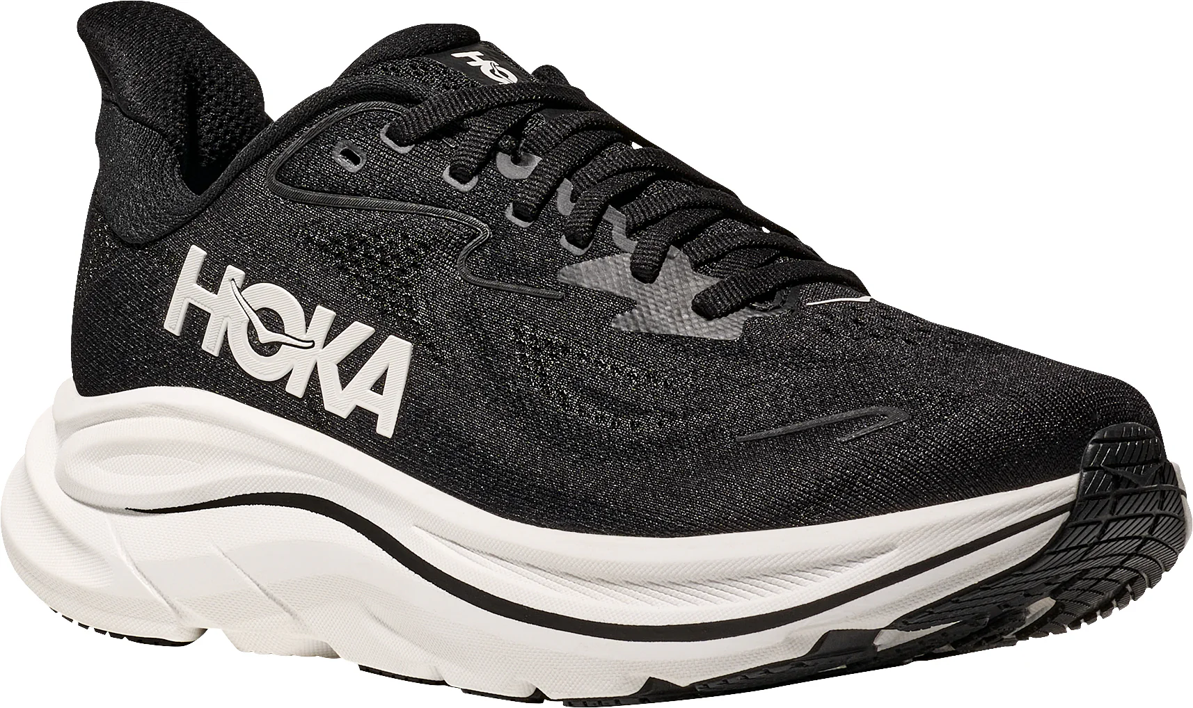 Hoka Clifton 10 WIDE FIT Womens Running Shoes - Black - Image 6