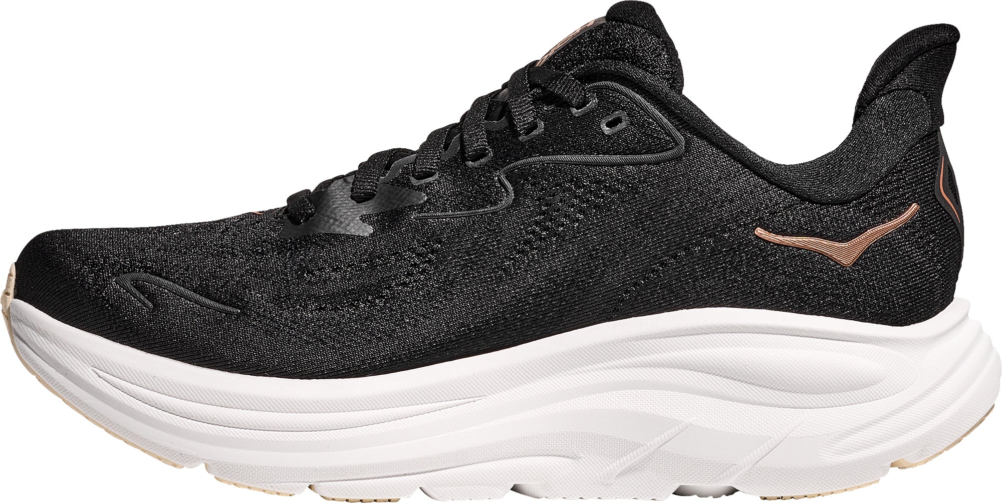 Hoka Clifton 10 Womens Running Shoes - Black - Image 3