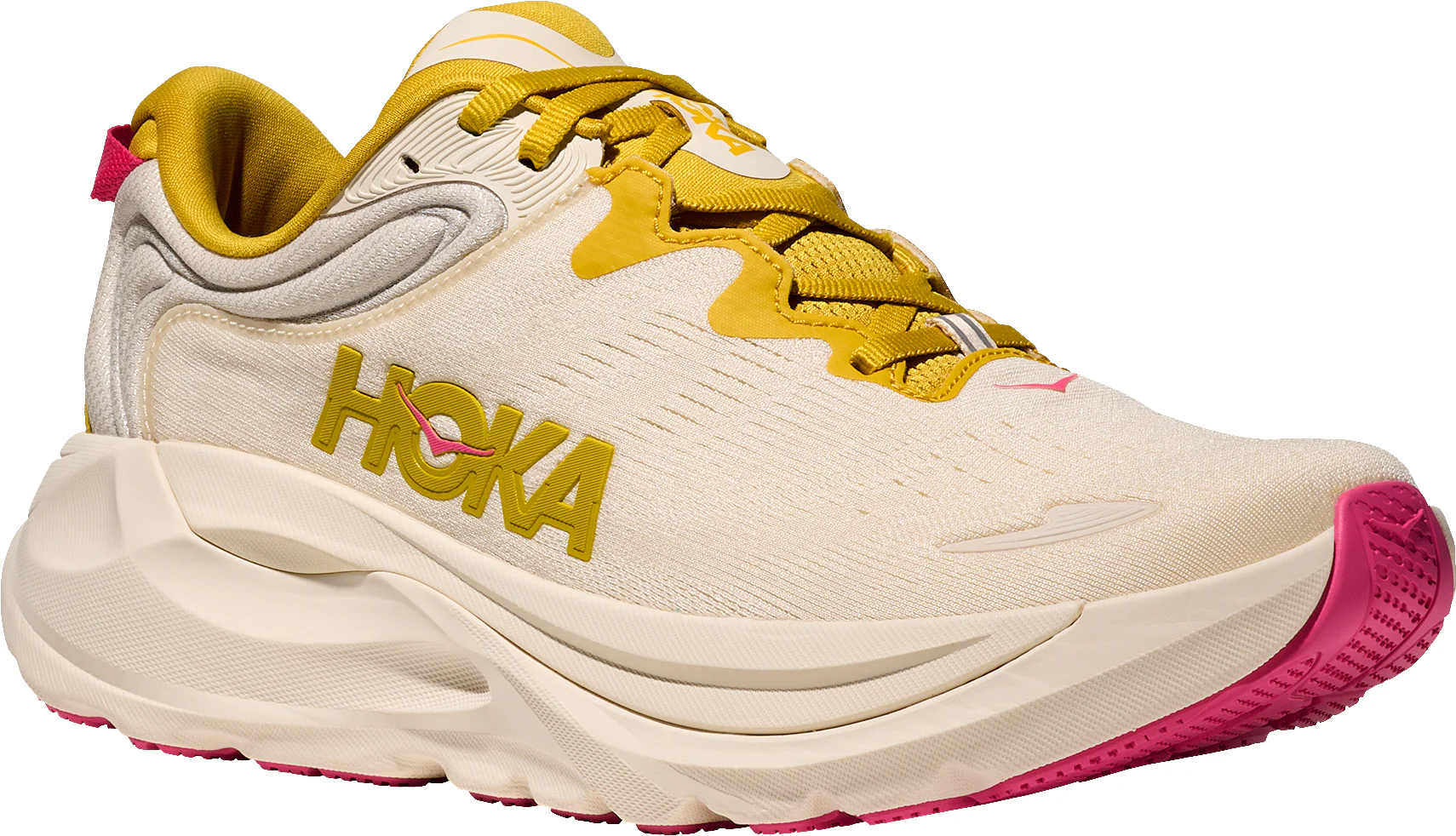 Hoka Gaviota 6 Womens Running Shoes - Cream - Image 6
