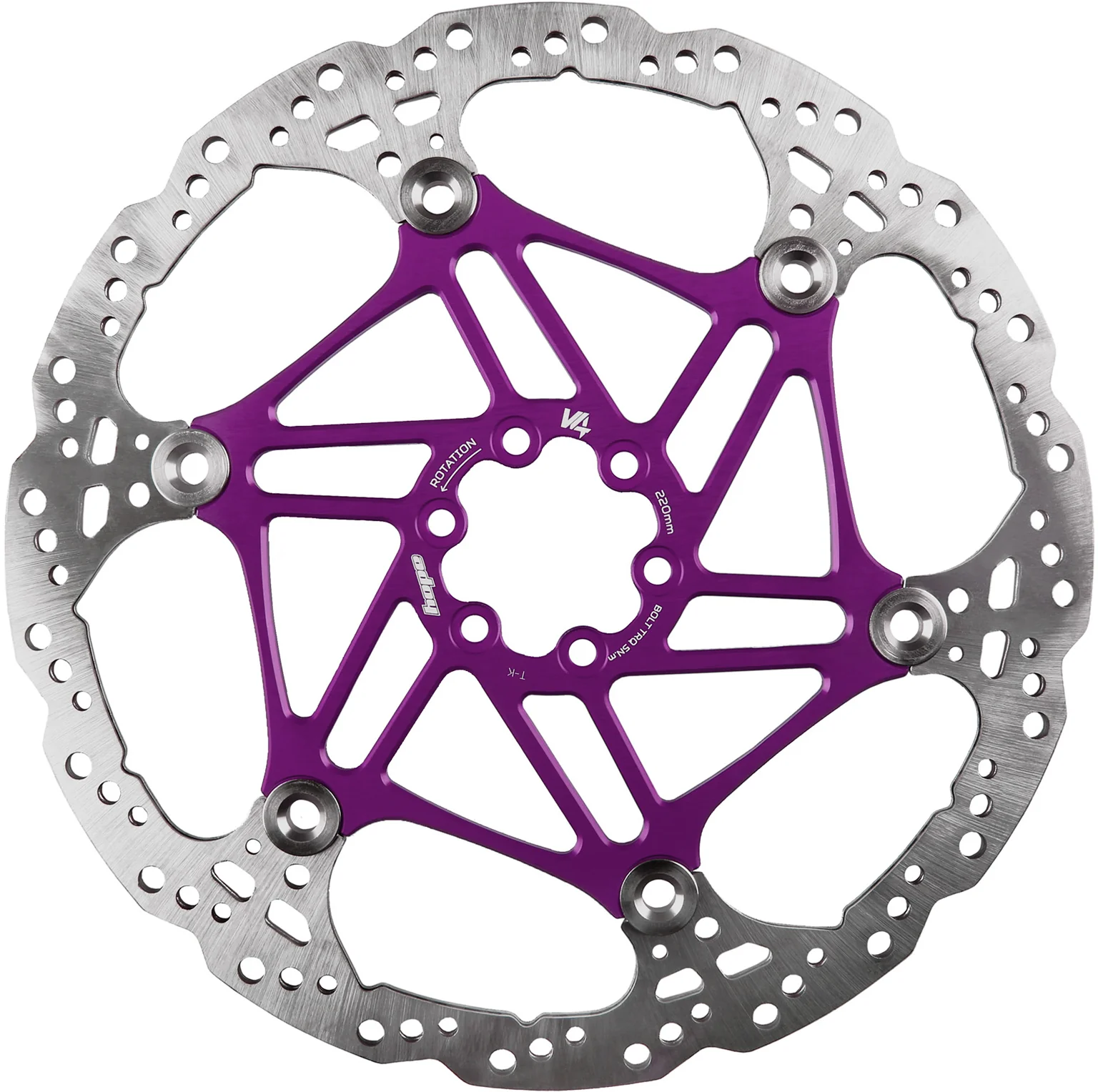 Hope V4 Vented Disc Rotor 220mm 6 Bolt - Image 5