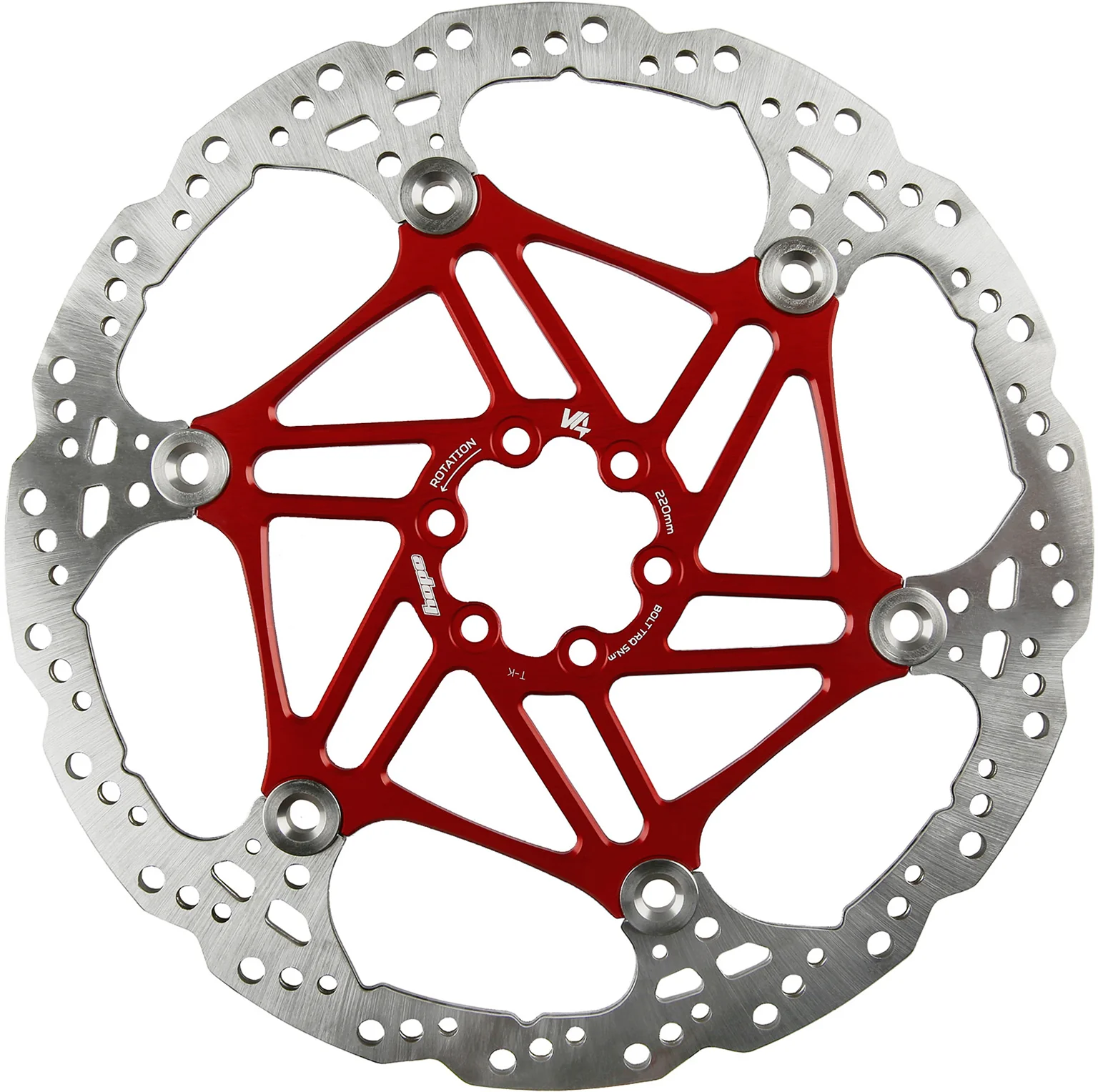 Hope V4 Vented Disc Rotor 220mm 6 Bolt - Image 6