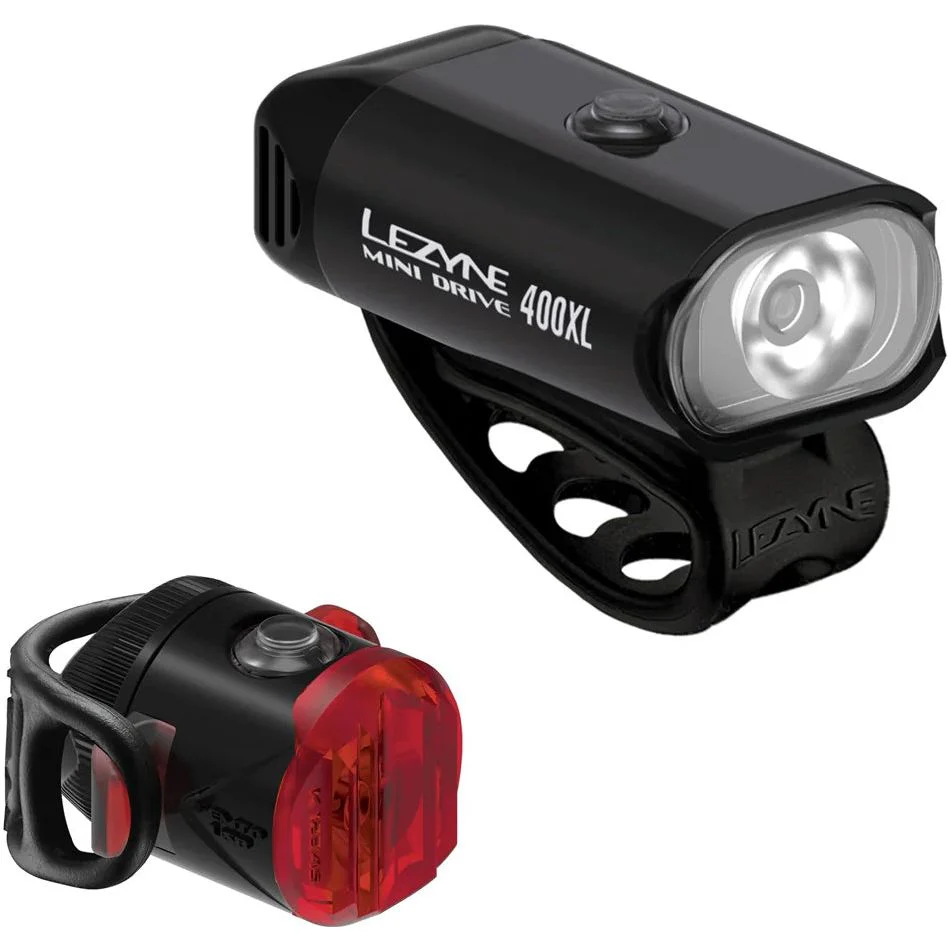 Lezyne Mini Drive 400XL / Femto USB Drive Bike Light Set - Black