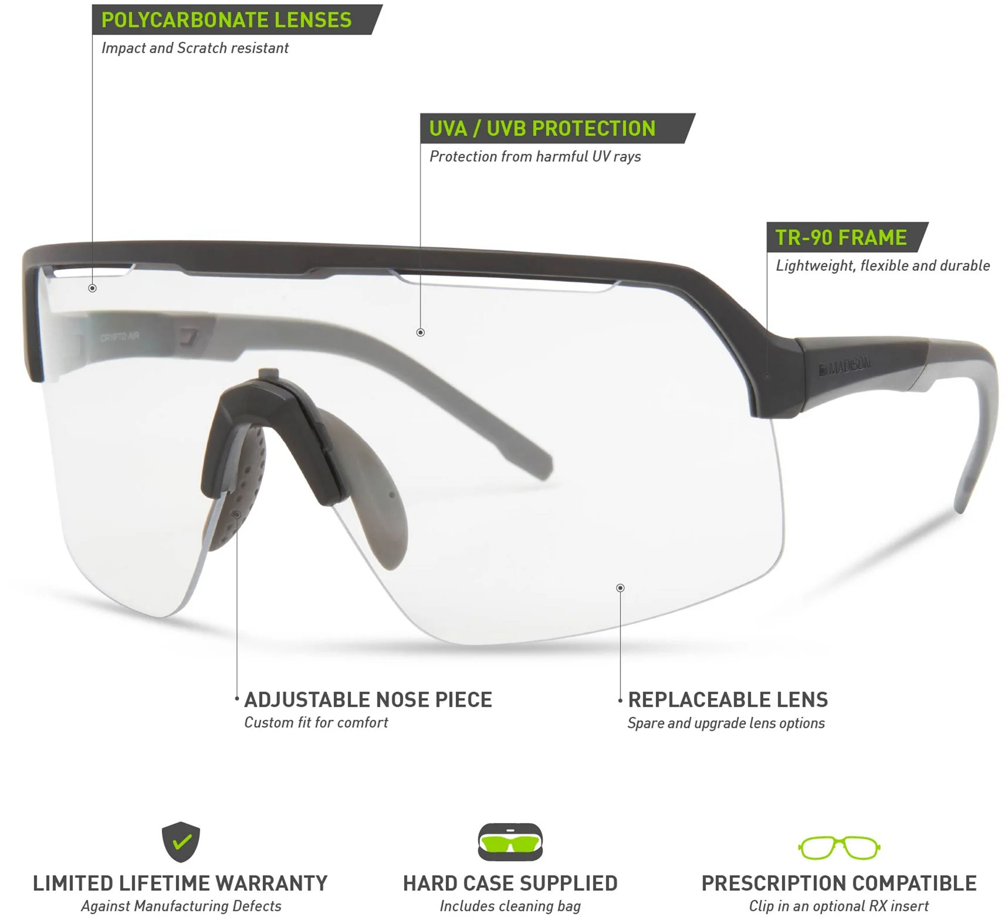 Madison Crypto Air Cycling Sunglasses - Black - Image 6