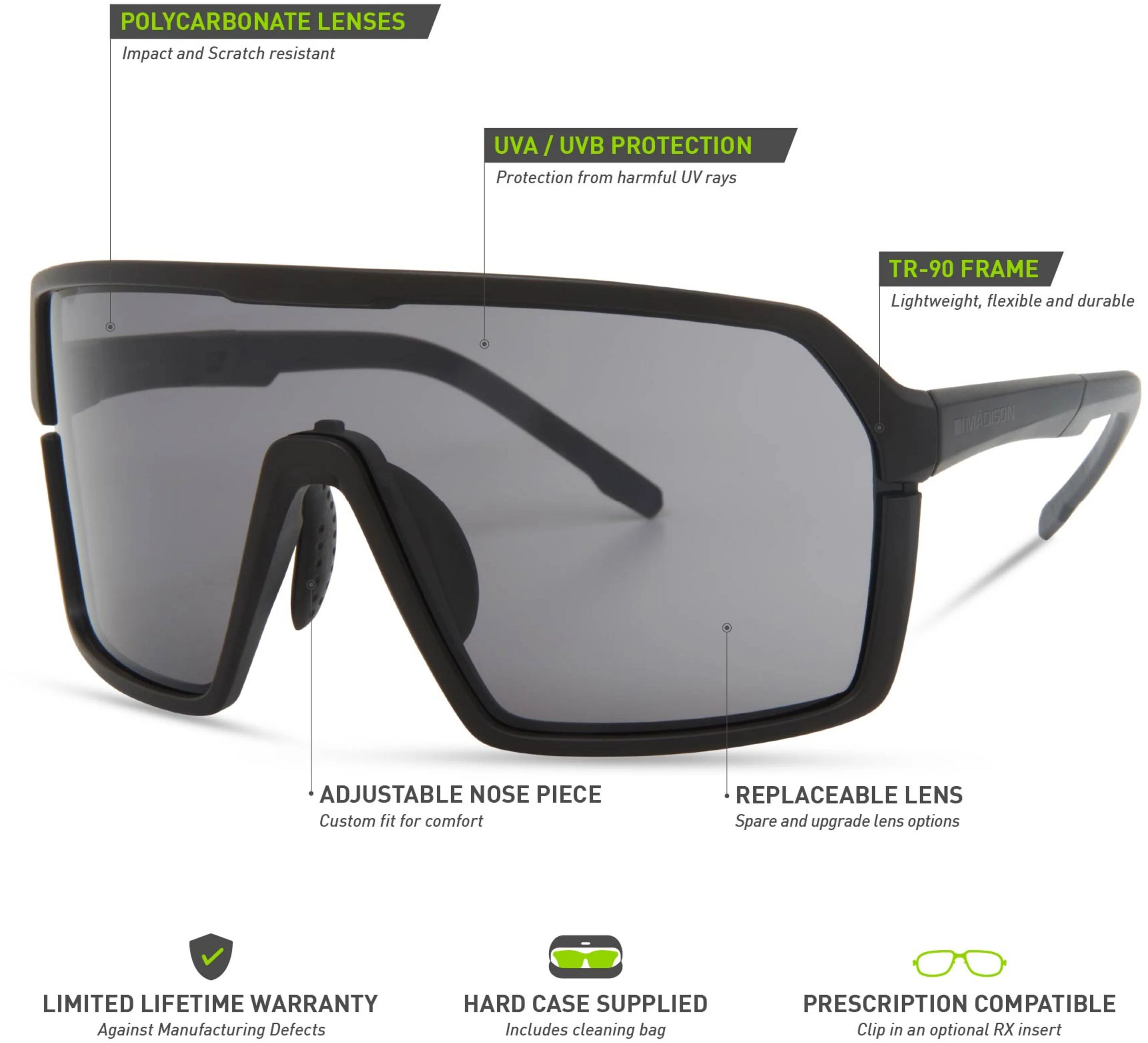 Madison Crypto Cycling Sunglasses - Black - Image 6