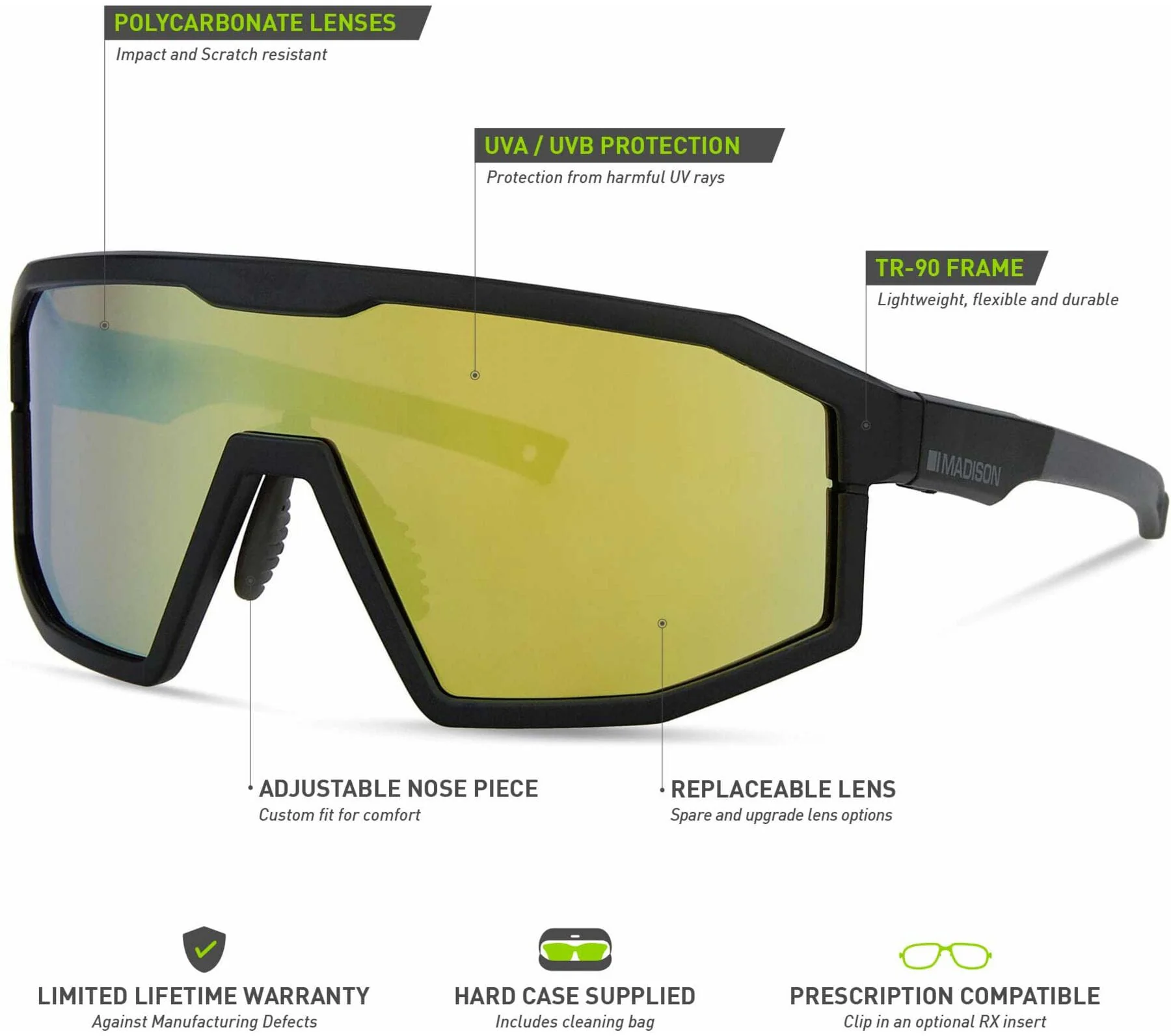 Madison Enigma Cycling Sunglasses - Black - Image 5
