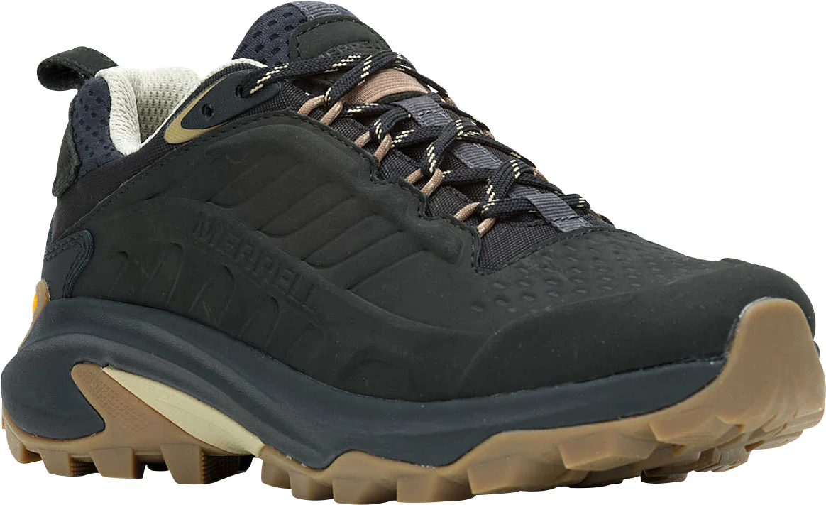 Merrell Moab Speed 2 Leather Waterproof Womens Walking Shoes - Black - Image 6