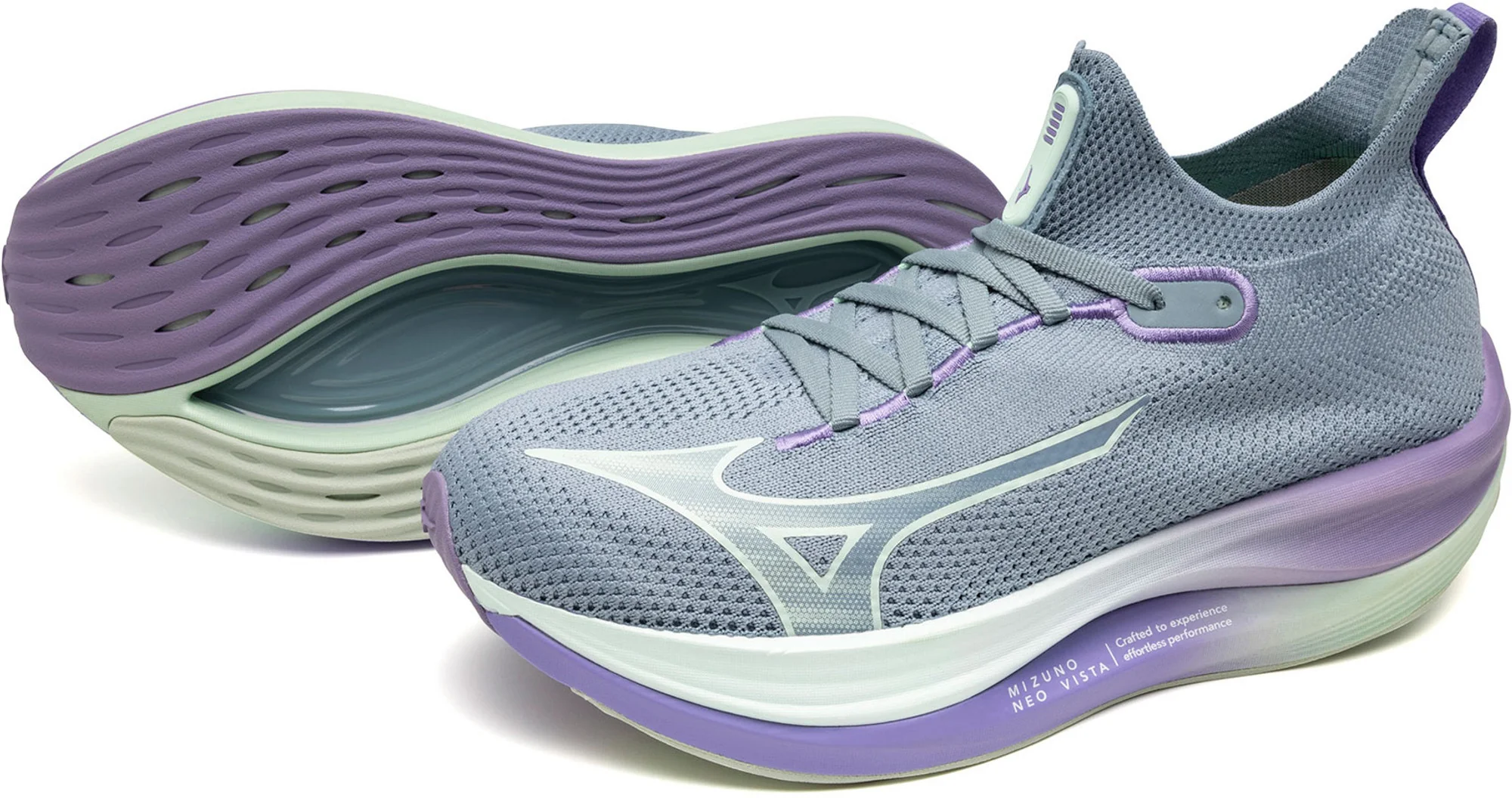Mizuno Neo Vista Womens Running Shoes - Grey - Image 6