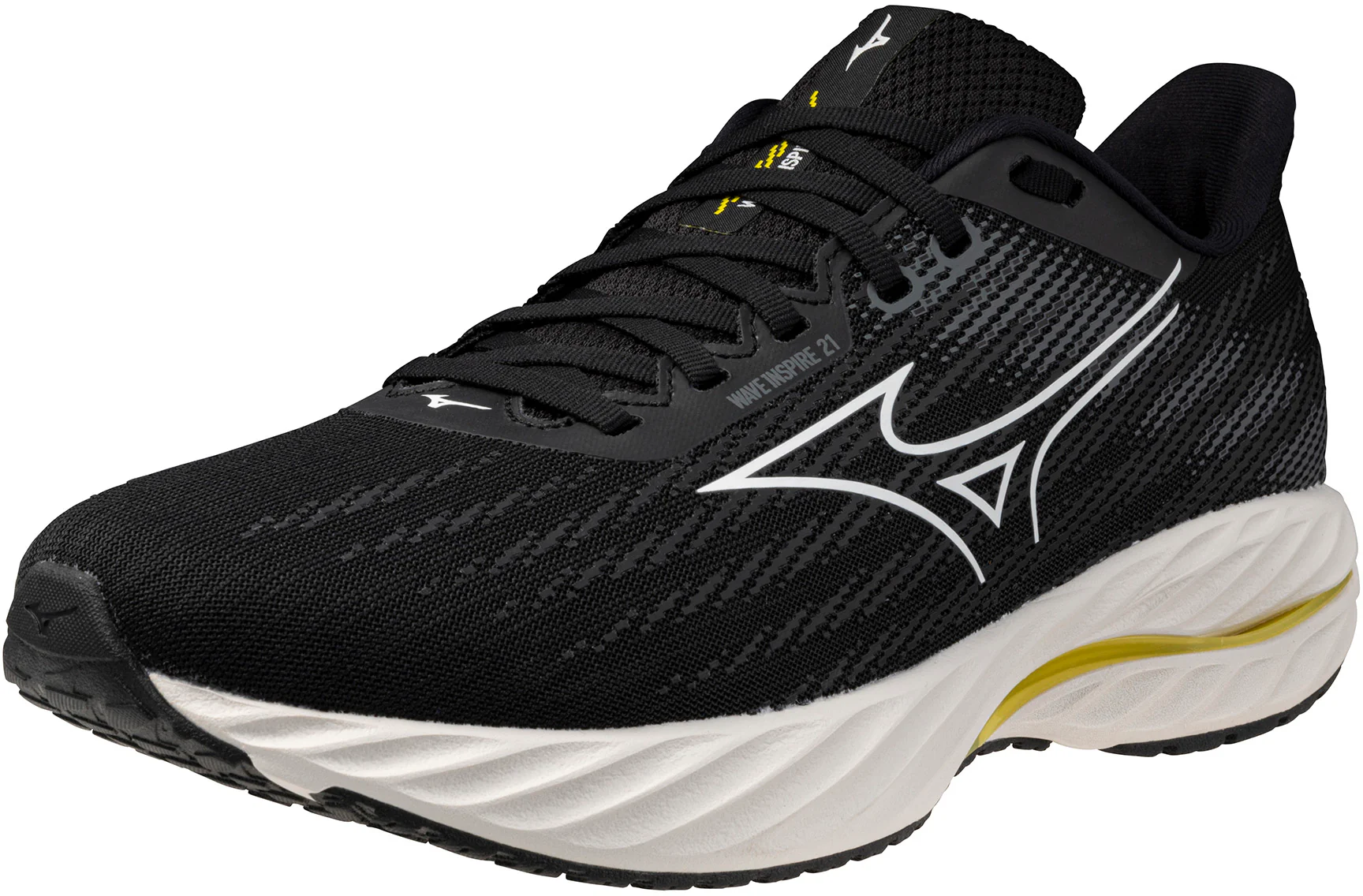 Mizuno Wave Inspire 21 WIDE FIT (2E) Mens Running Shoes - Black - Image 5