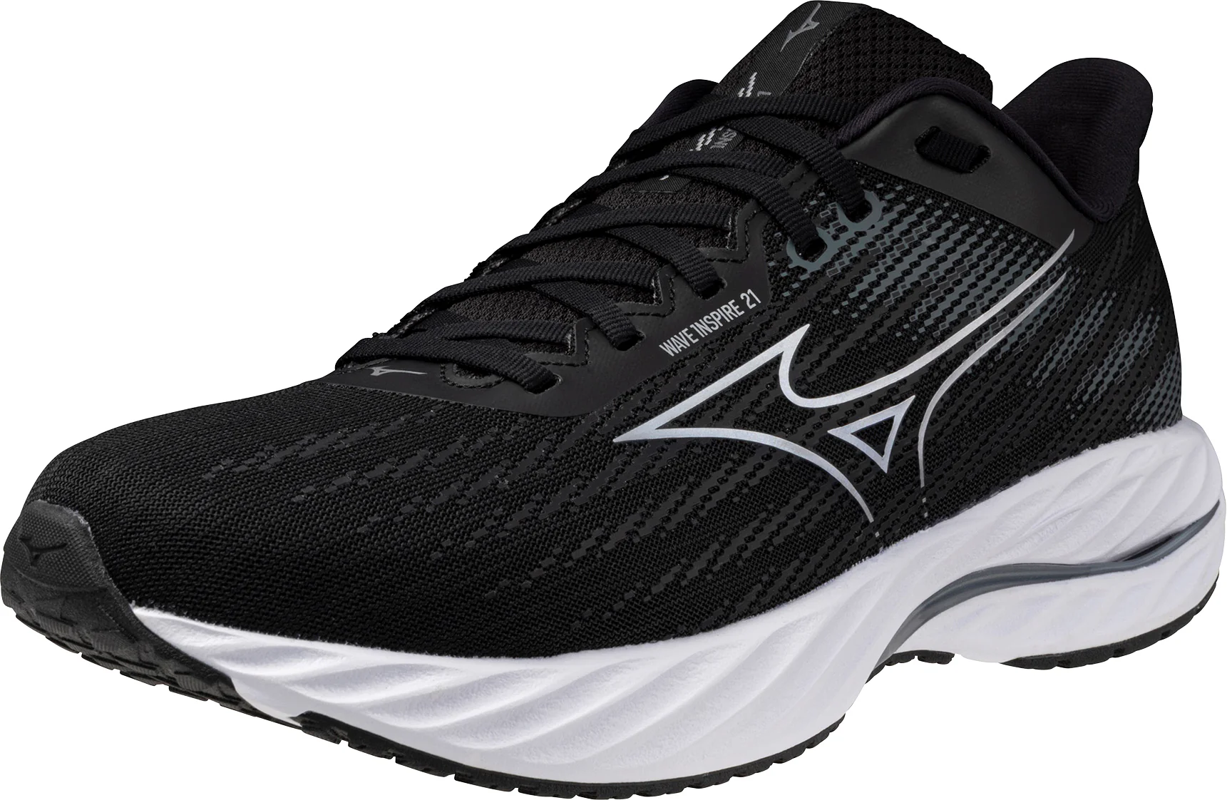 Mizuno Wave Inspire 21 WIDE FIT (2E) Mens Running Shoes - Black - Image 6