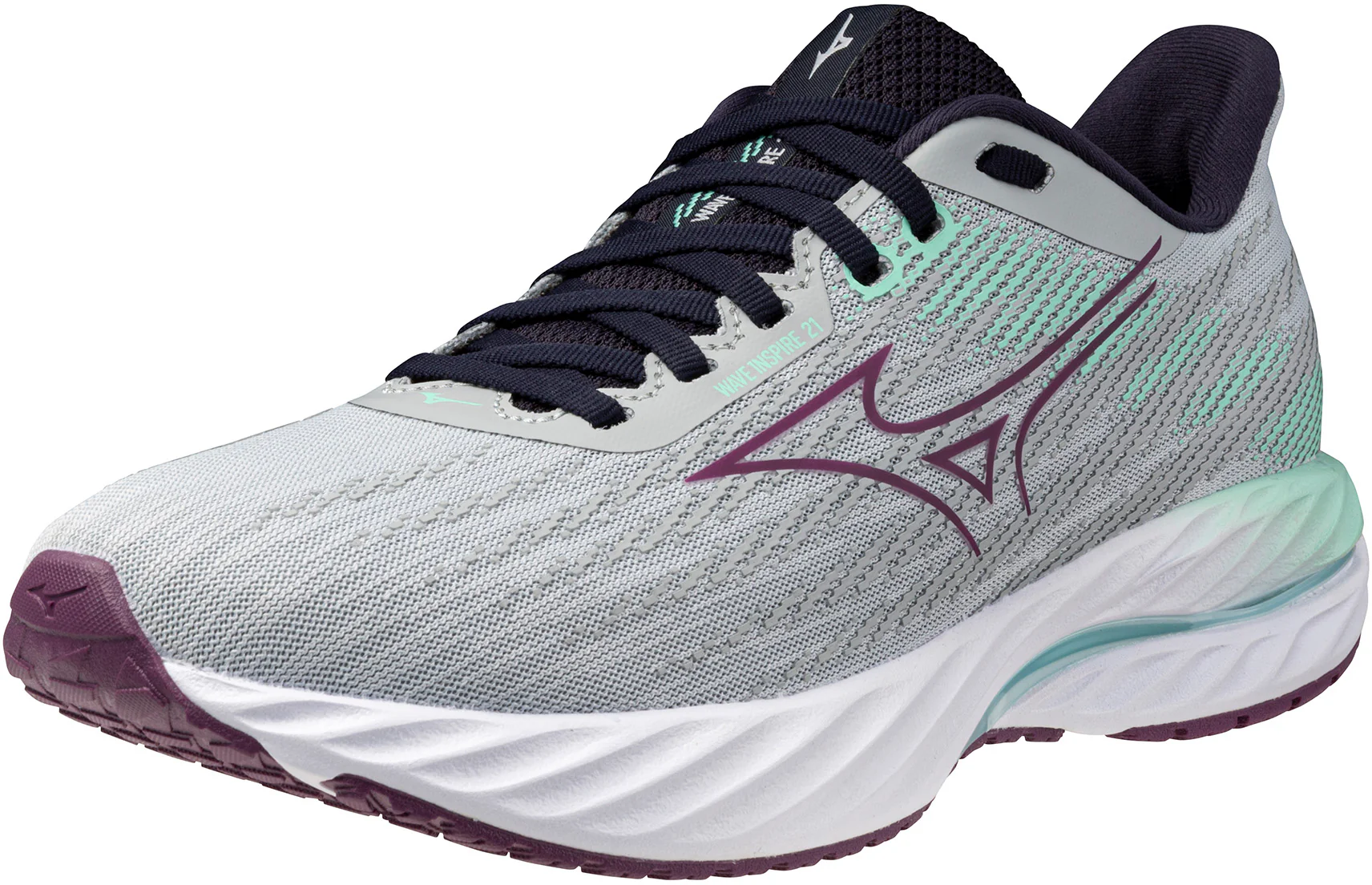 Mizuno Wave Inspire 21 Womens Running Shoes - Grey - Image 6