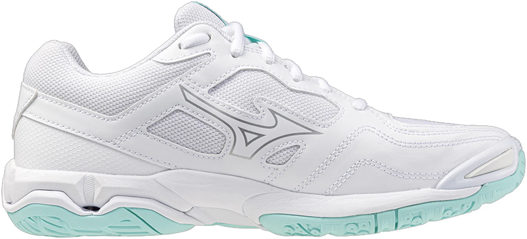 Mizuno Wave Phantom 3 Womens Court Shoes - White - Image 3