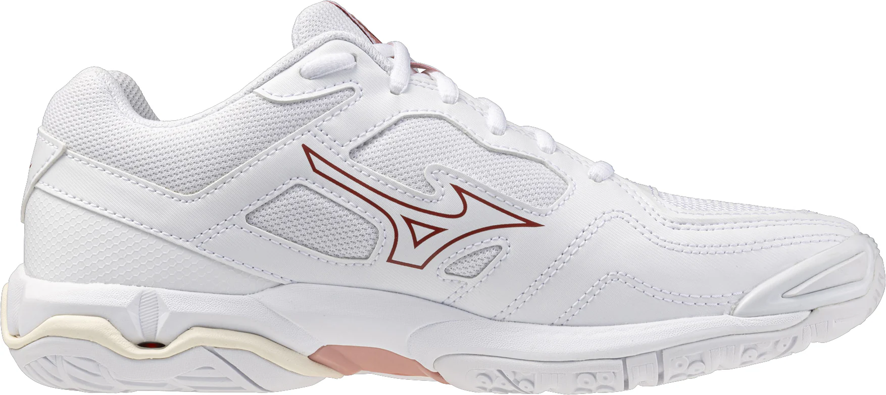 Mizuno Wave Phantom 3 Womens Court Shoes - White - Image 3