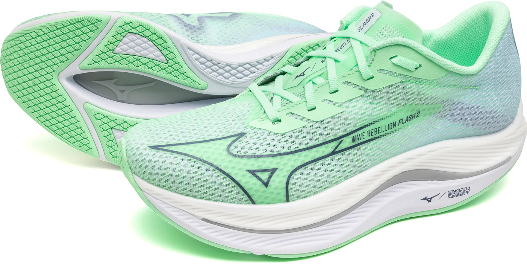 Mizuno Wave Rebellion Flash 2 Mens Running Shoes - Green - Image 8