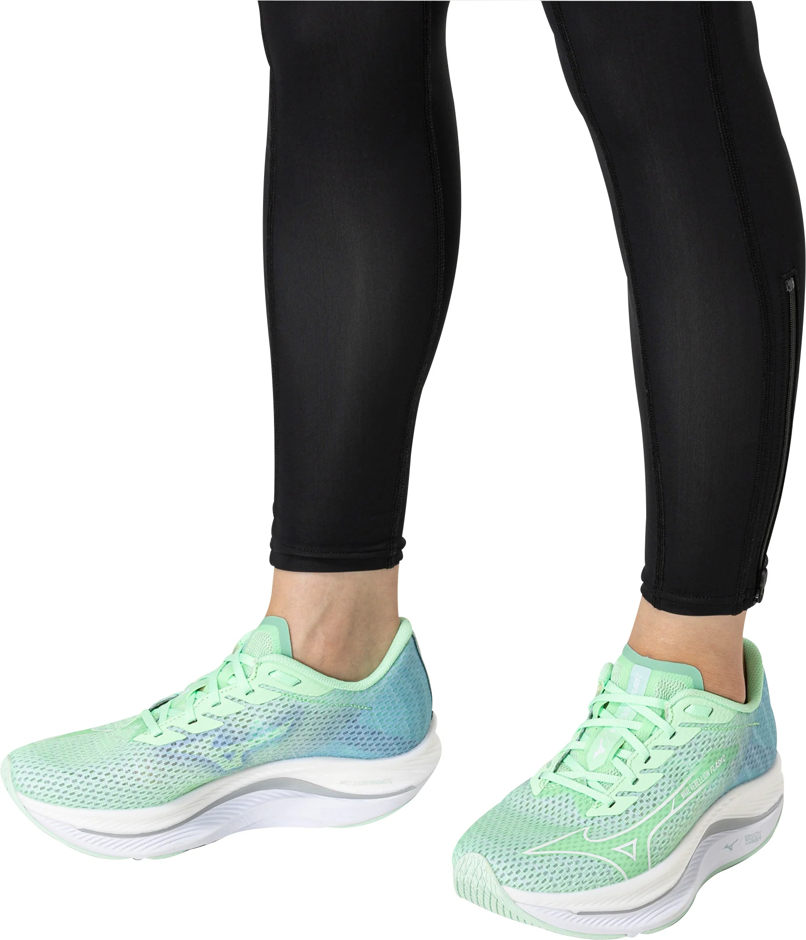 Mizuno Wave Rebellion Flash 2 Womens Running Shoes - Green - Image 9