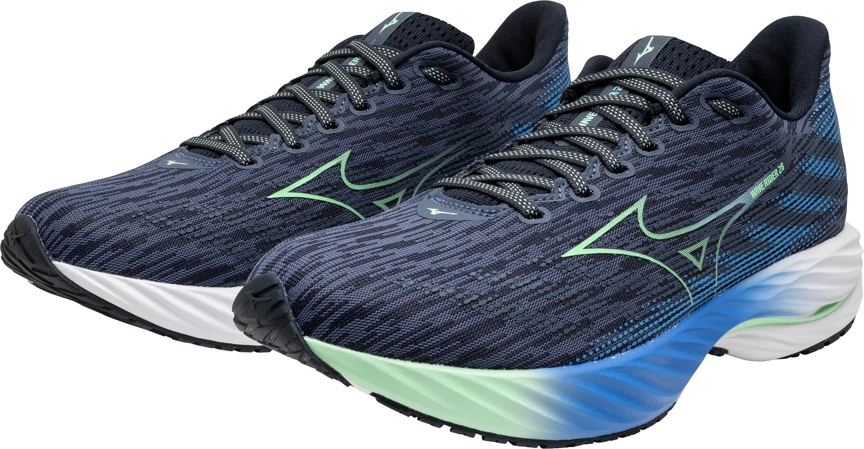 Mizuno Wave Rider 28 Mens Running Shoes - Blue - Image 10