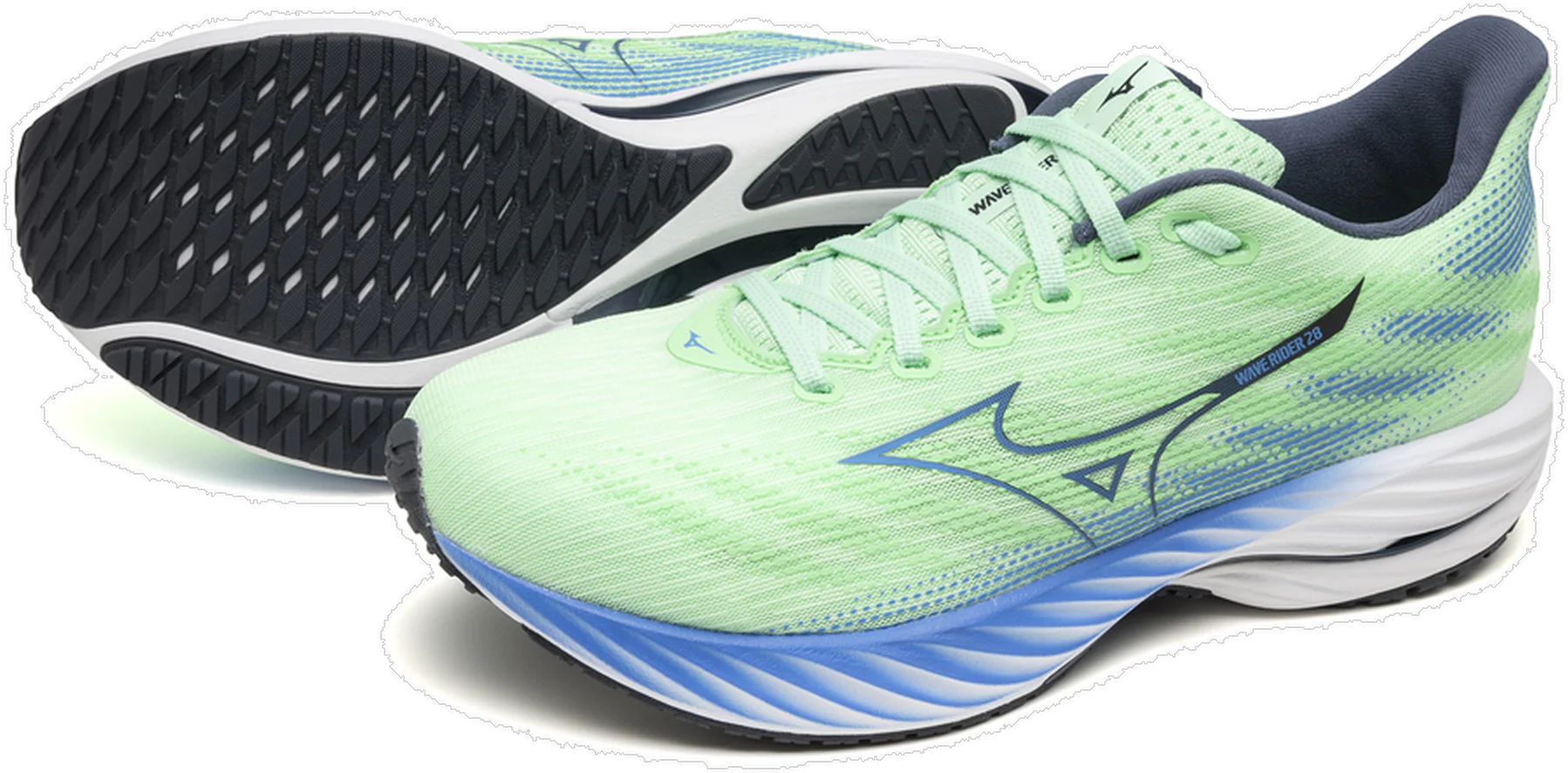 Mizuno Wave Rider 28 Mens Running Shoes - Green - Image 8