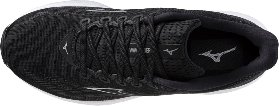 Mizuno Wave Rider 28 WIDE FIT (2E) Mens Running Shoes - Black - Image 4