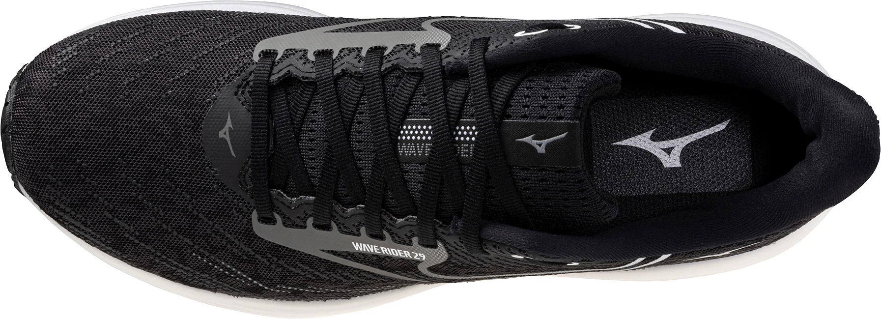 Mizuno Wave Rider 29 WIDE FIT (2E) Mens Running Shoes - Black - Image 4