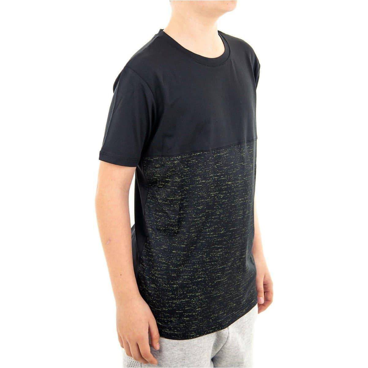 More Mile Boys Short Sleeve Running Top - Black - Image 2