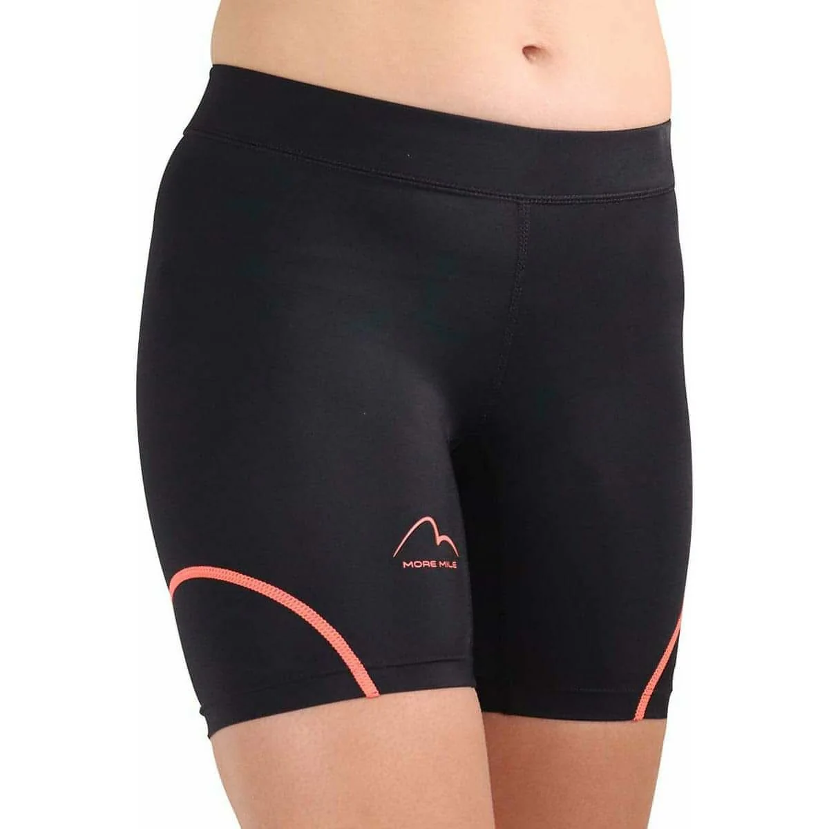 More Mile Compression Womens Short Running Tights - Black - Image 3