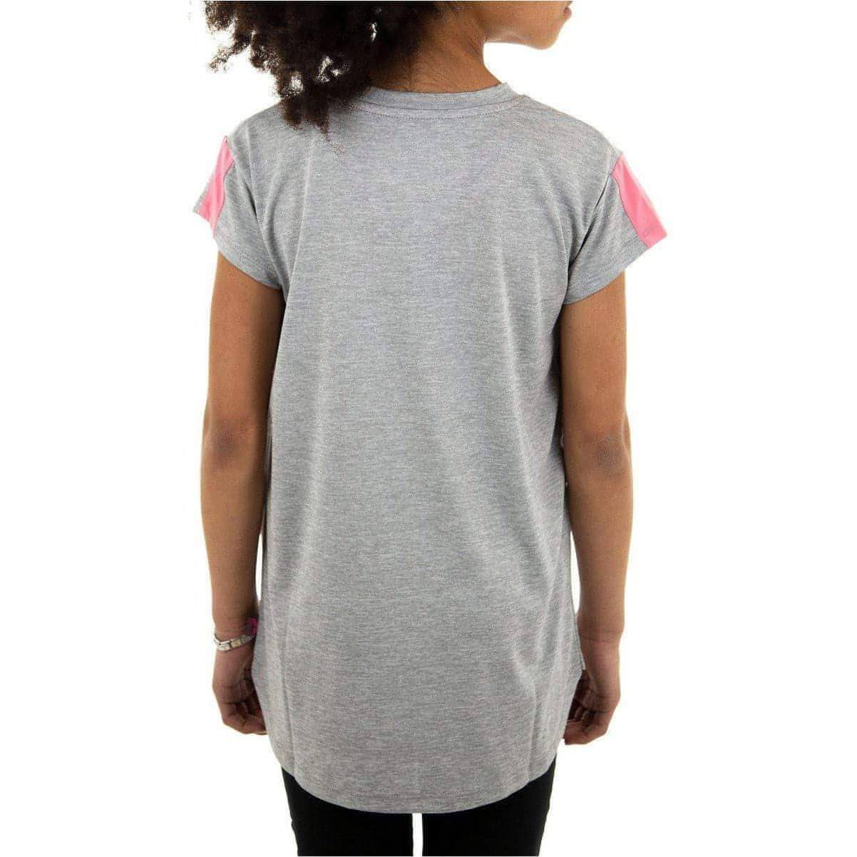 More Mile Girls Cap Short Sleeve Training Top - Grey - Image 3