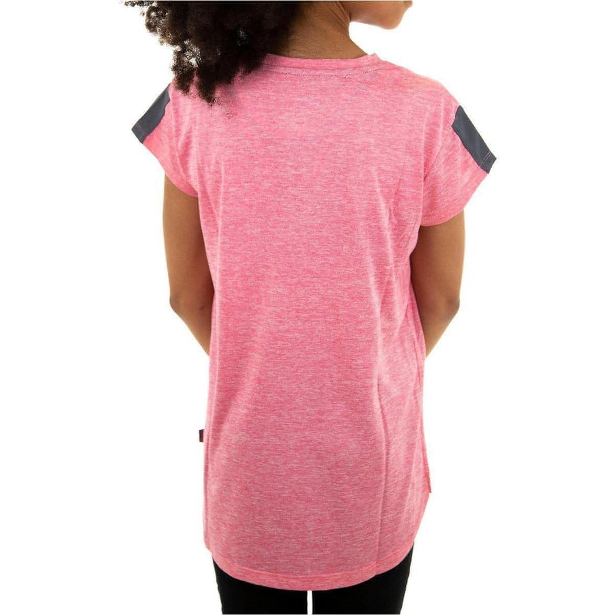 More Mile Girls Cap Short Sleeve Training Top - Pink - Image 3