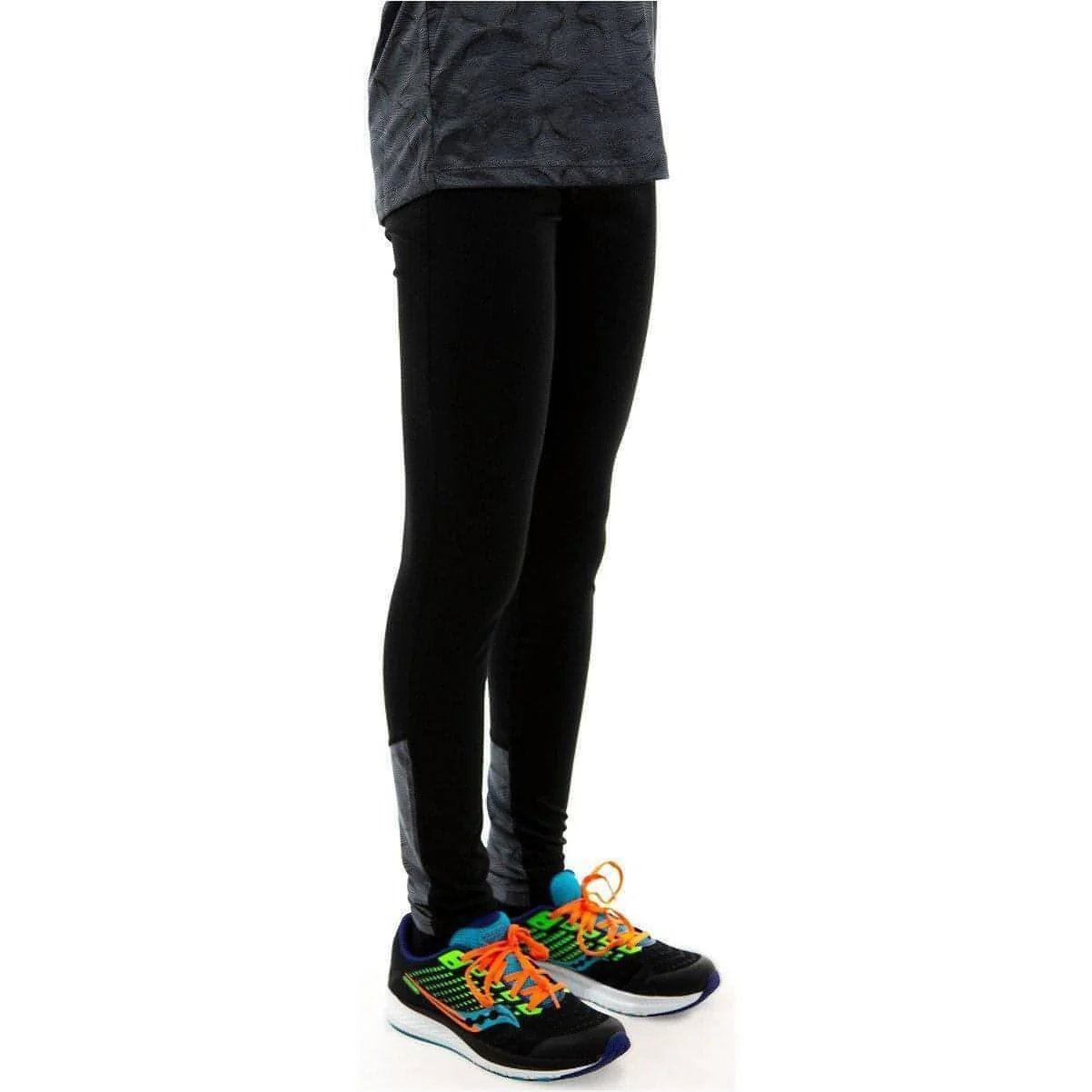 More Mile Girls Long Running Tights - Black - Image 3