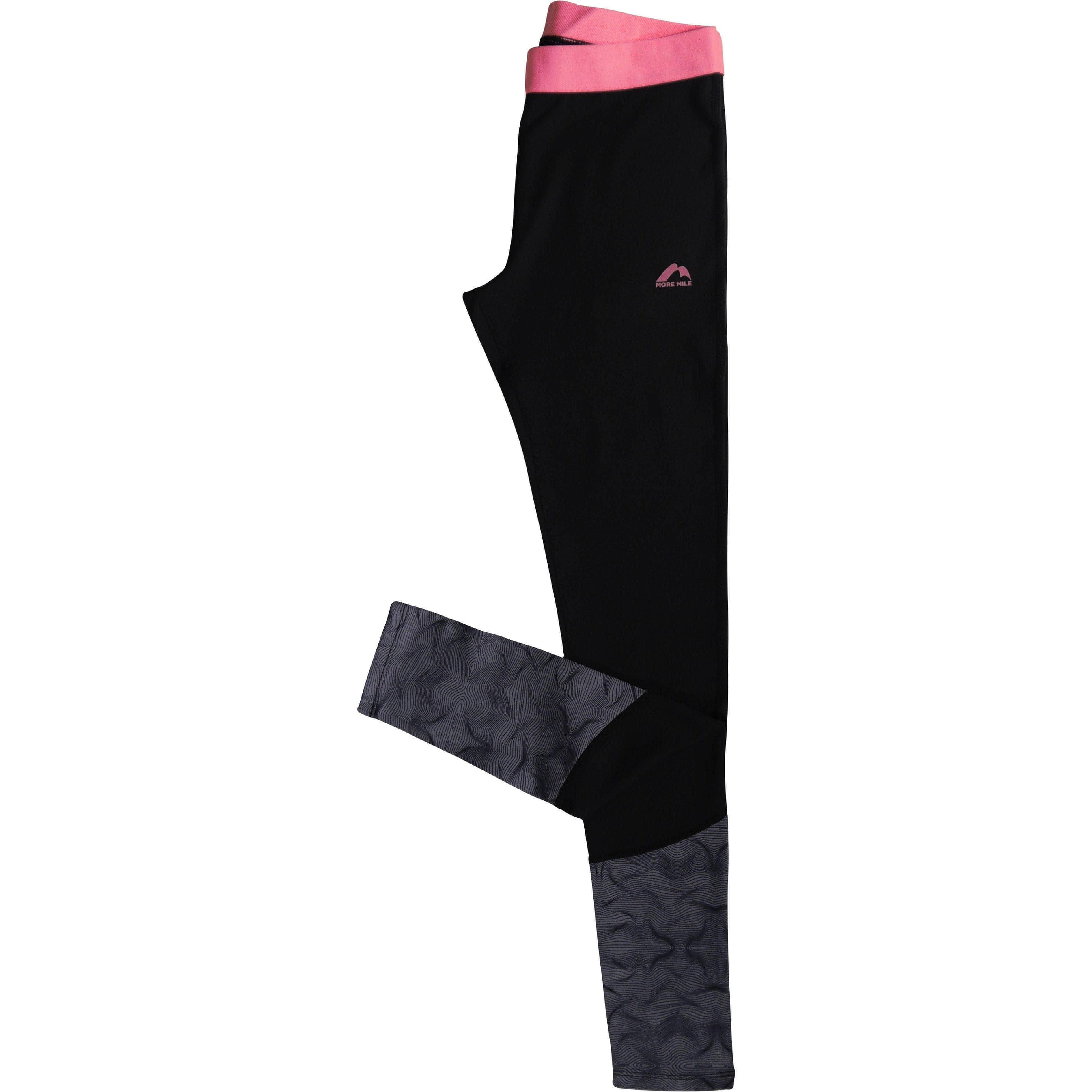 More Mile Girls Long Running Tights - Black - Image 4