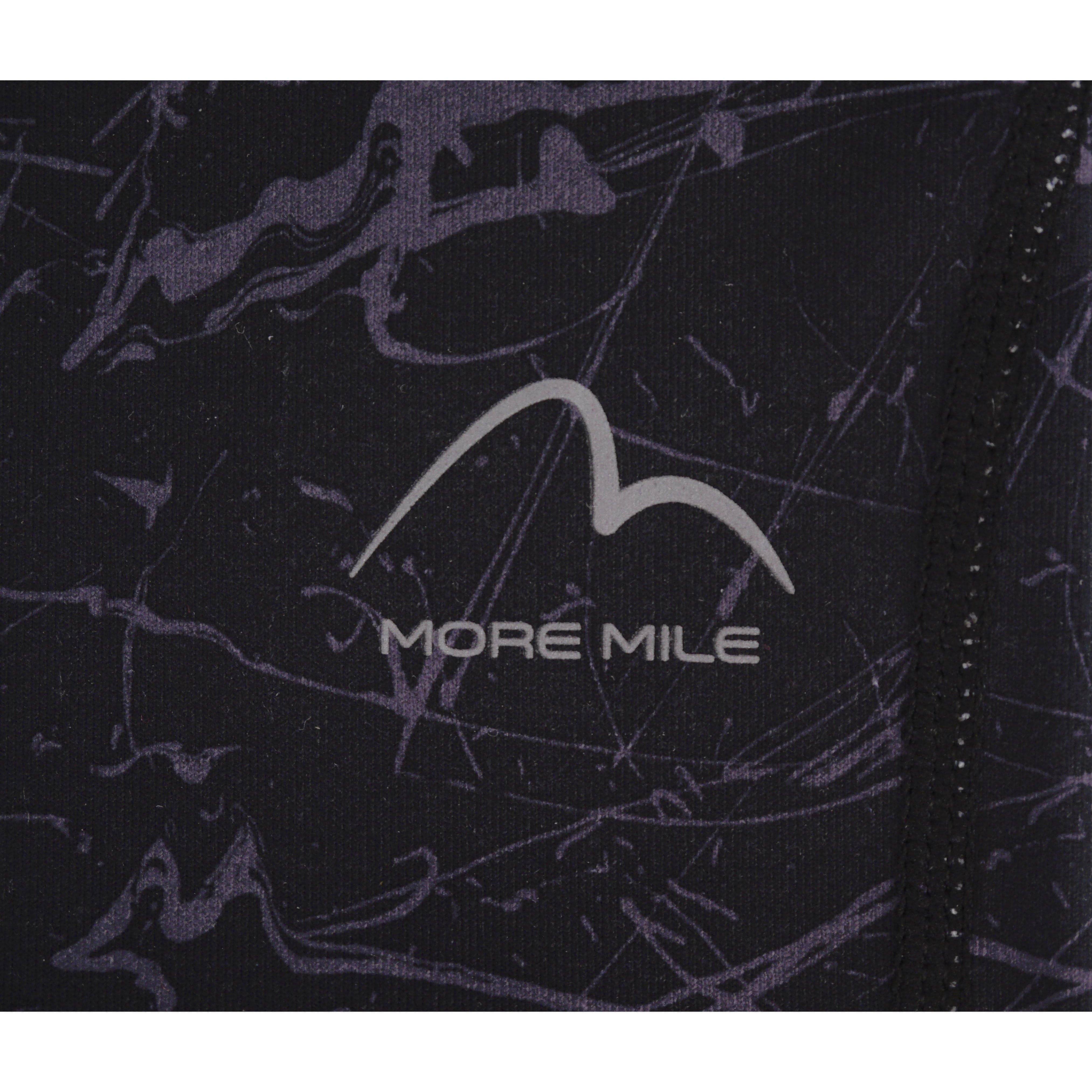 More Mile Go For It Printed Womens Long Running Tights - Black - Image 3