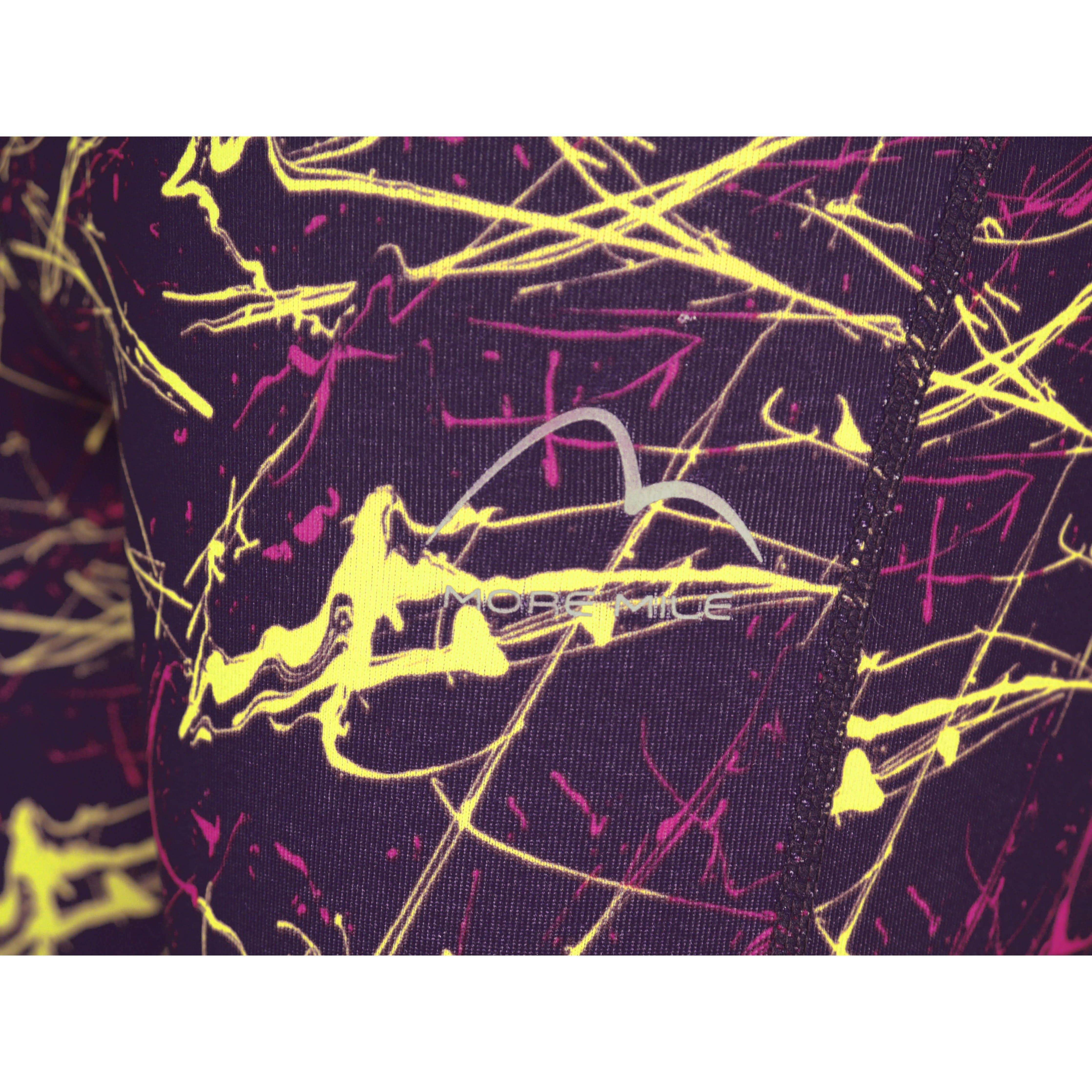 More Mile Go For It Printed Womens Long Running Tights - Purple - Image 4