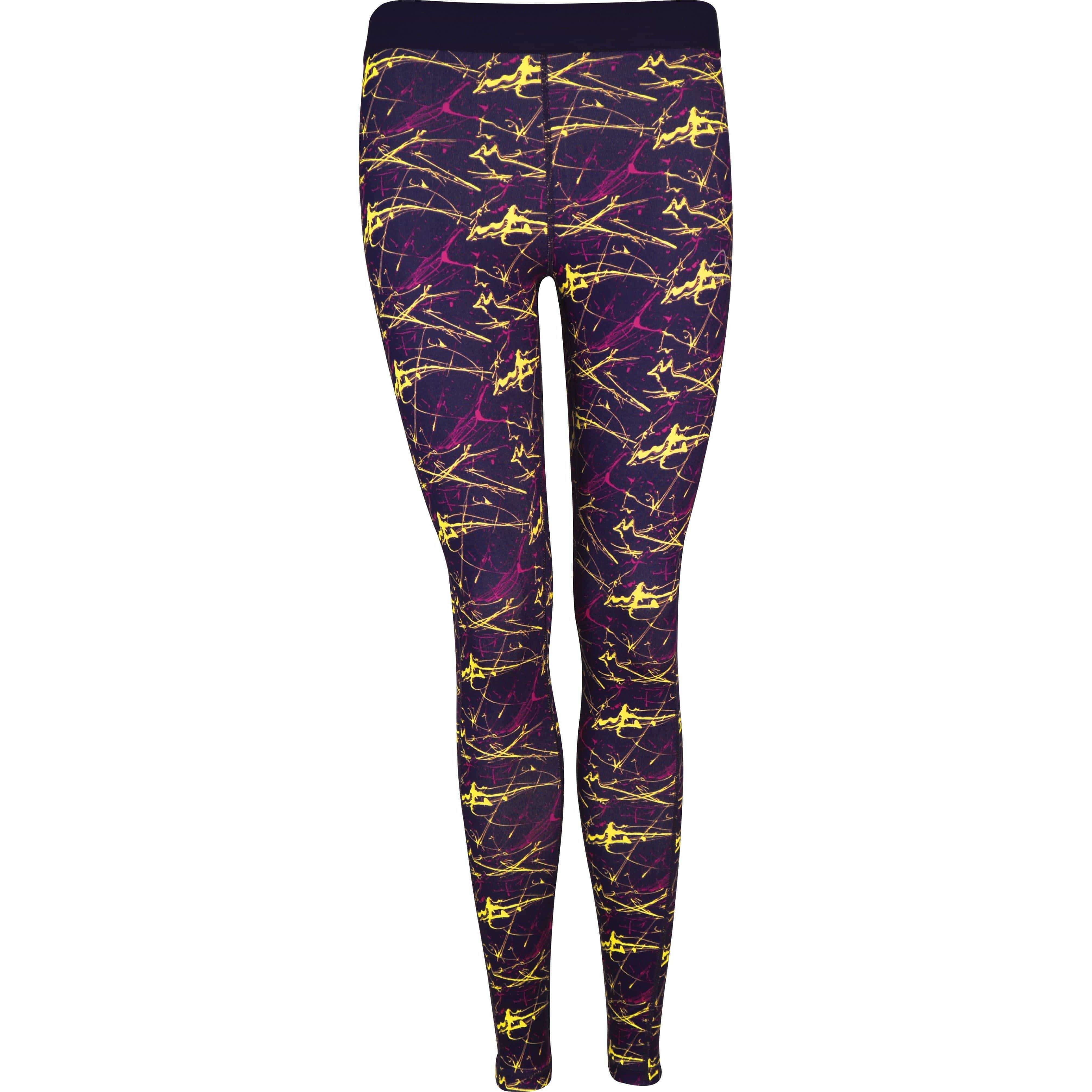 More Mile Go For It Printed Womens Long Running Tights - Purple - Image 5
