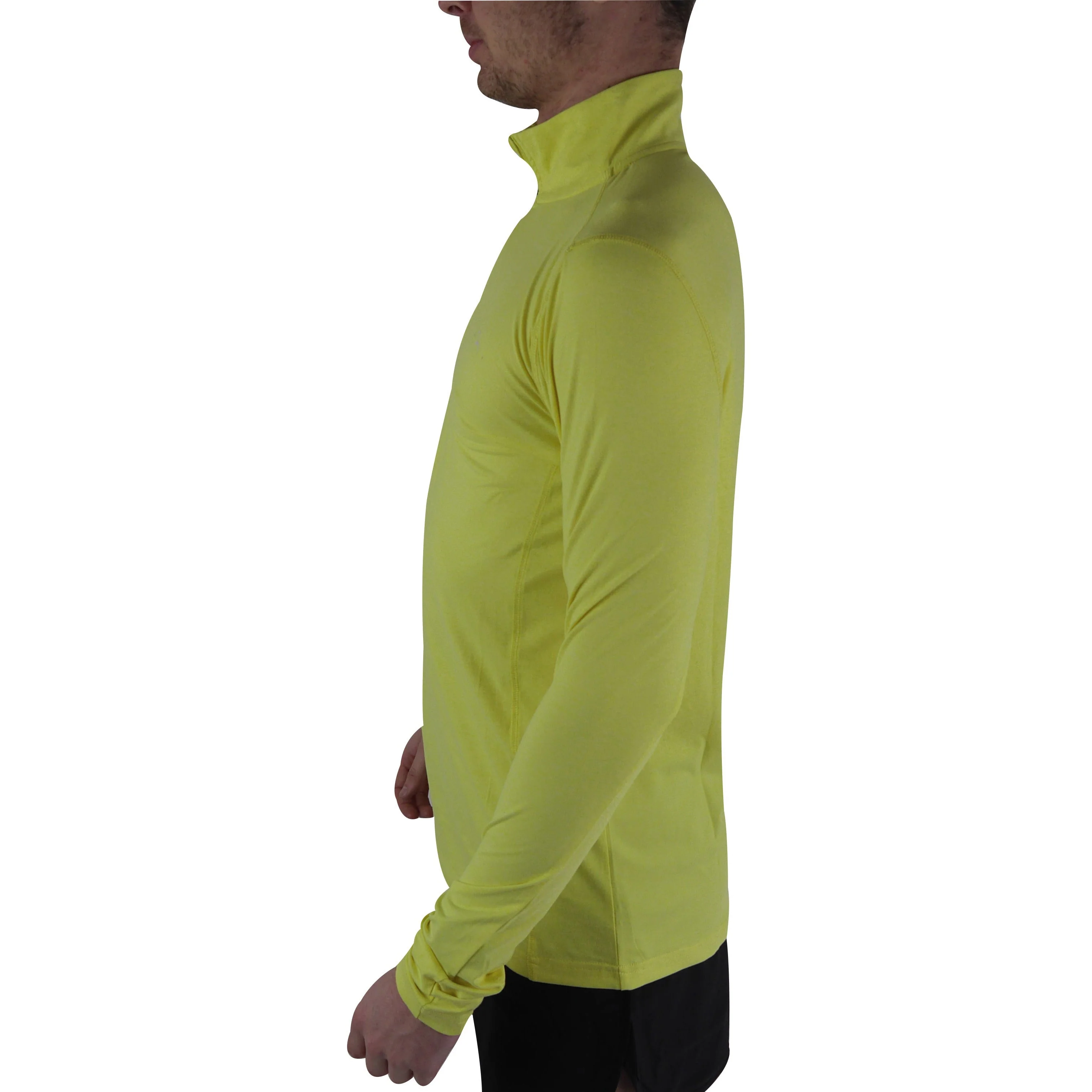 More Mile Half Zip Long Sleeve Mens Running Top - Yellow - Image 3